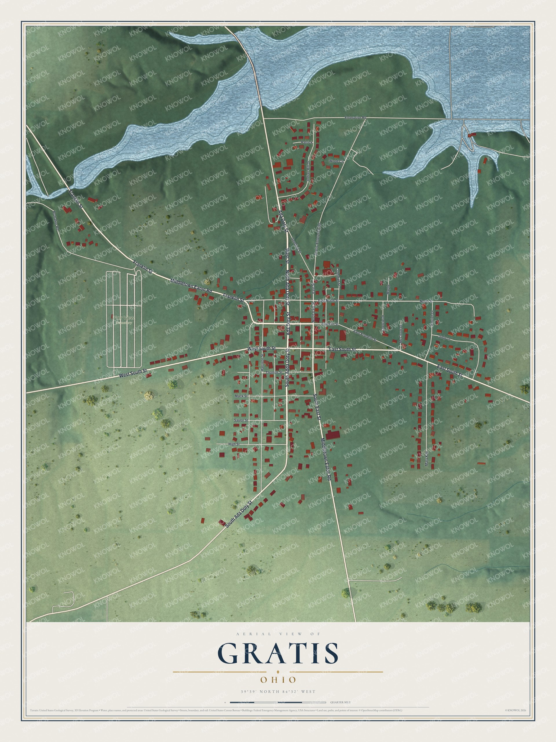 Watermarked full-map preview of Gratis, Ohio