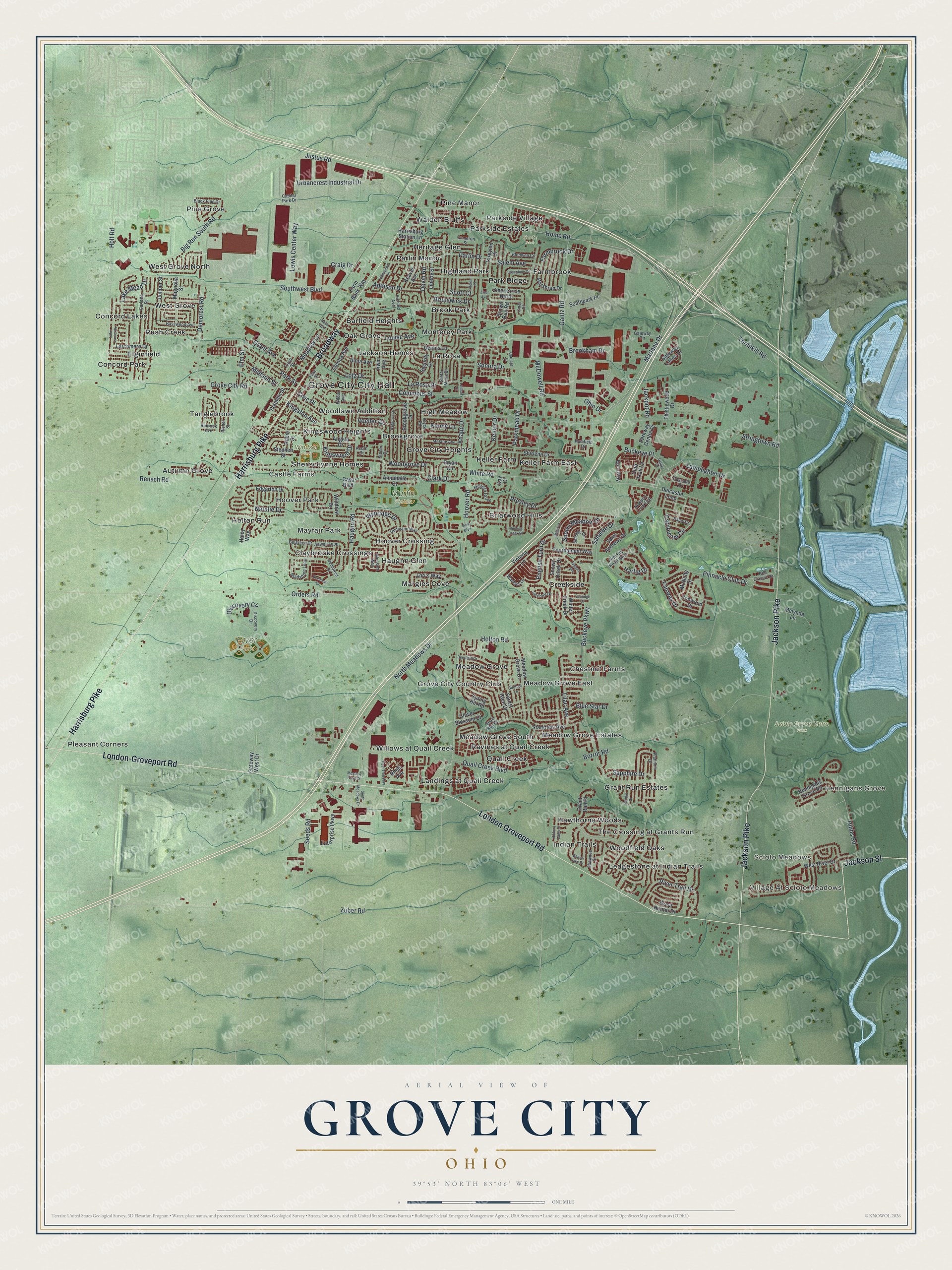 Watermarked full-map preview of Grove City, Ohio