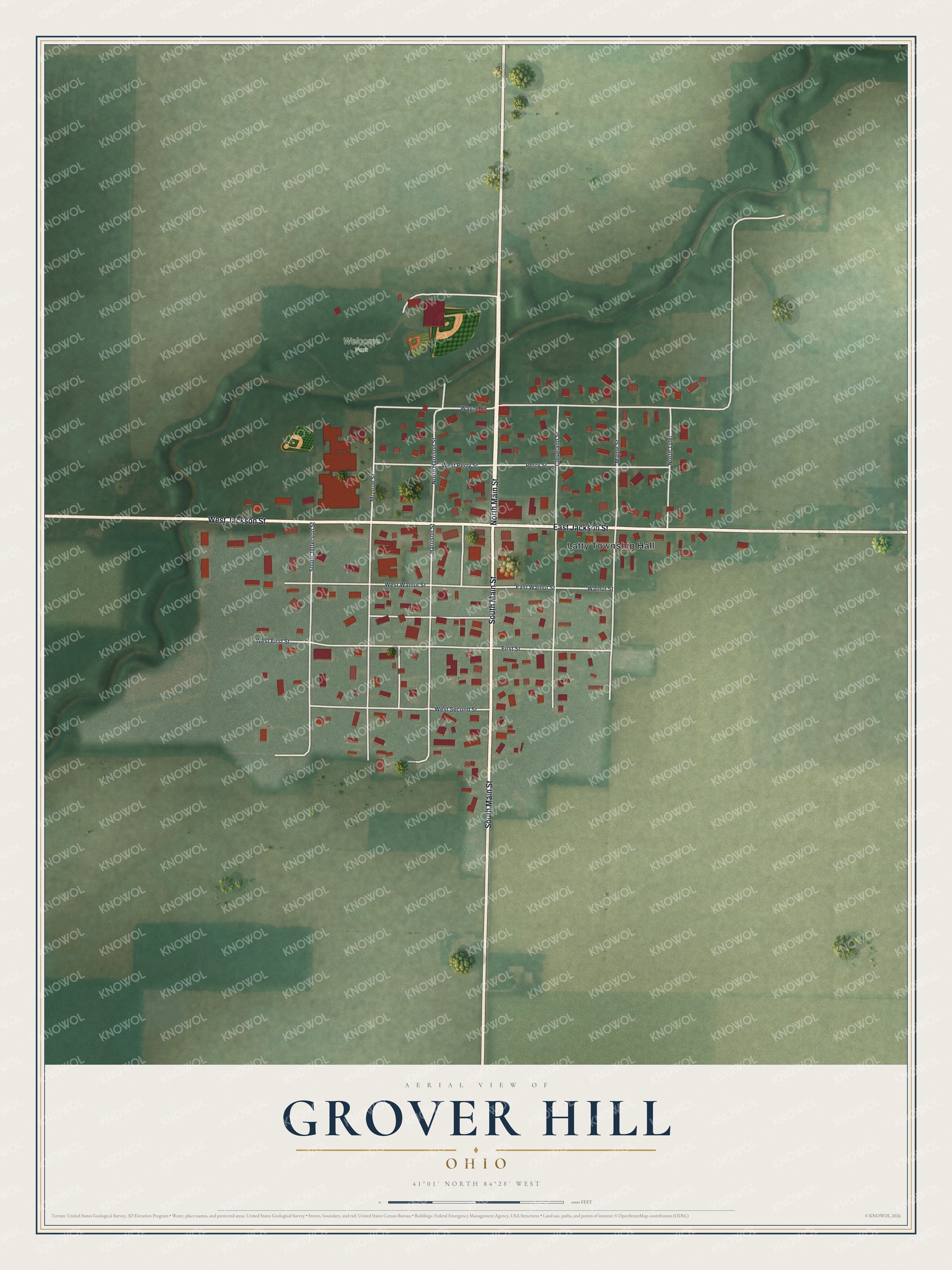 Watermarked full-map preview of Grover Hill, Ohio