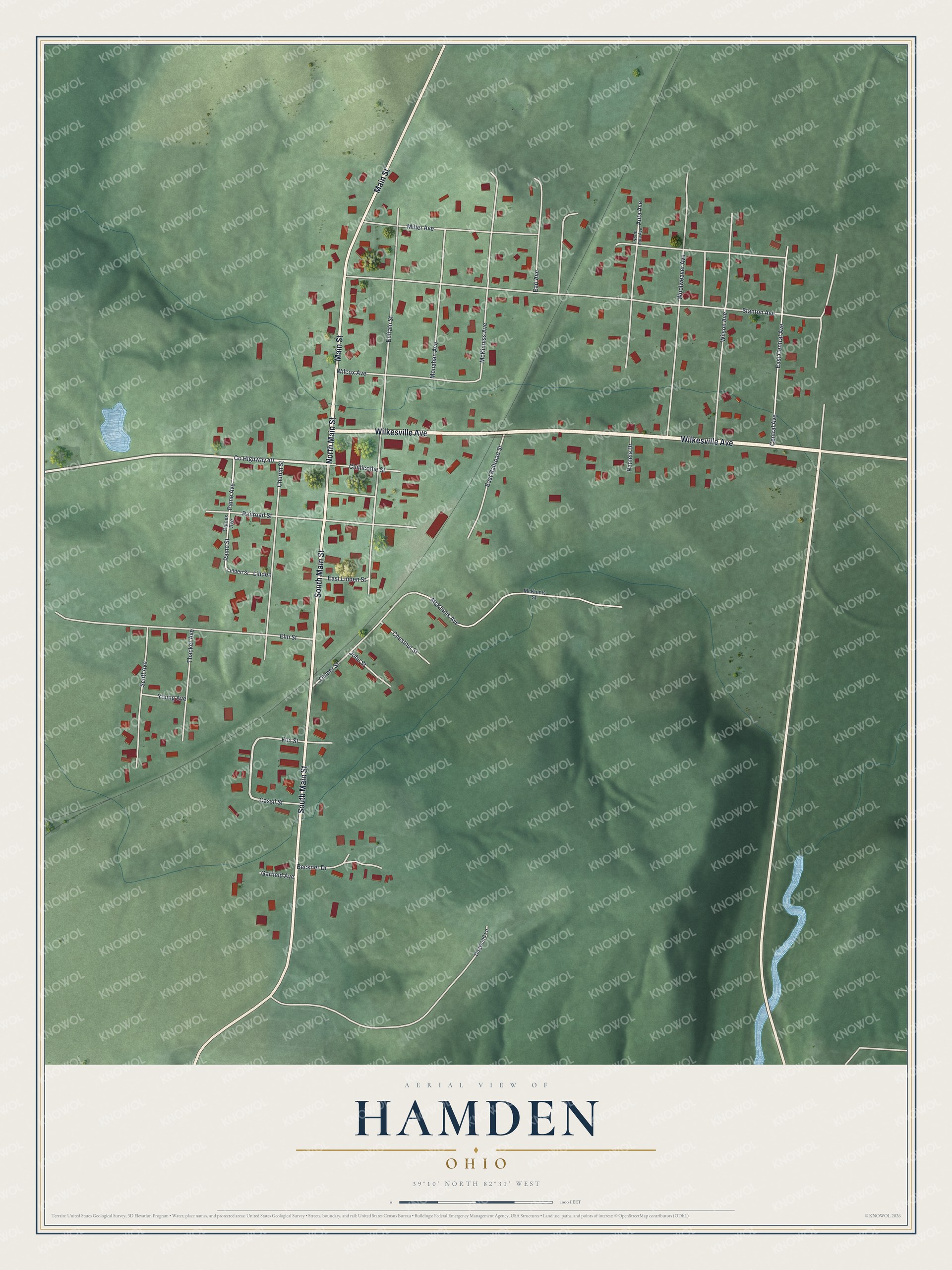 Watermarked full-map preview of Hamden, Ohio