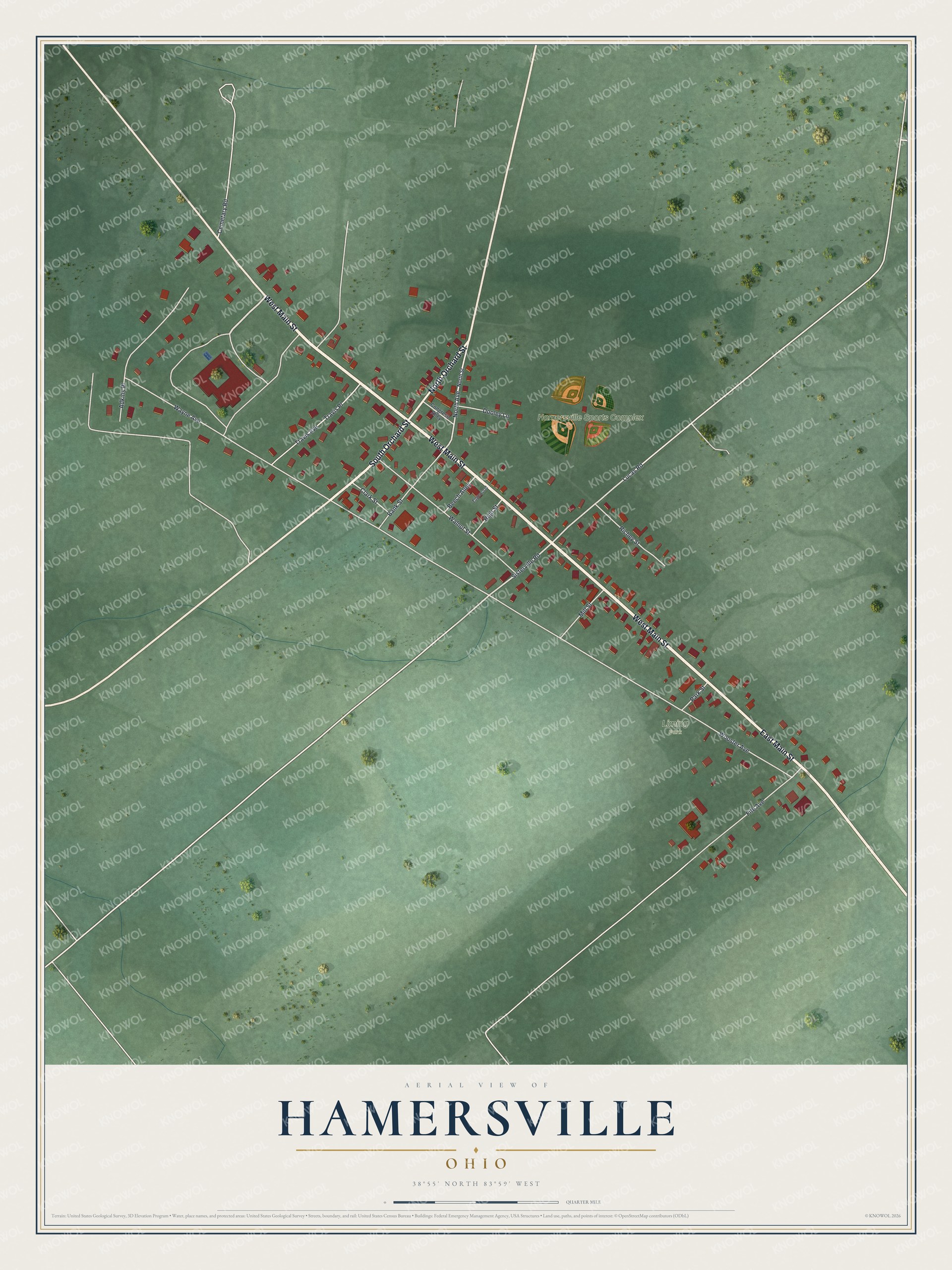 Watermarked full-map preview of Hamersville, Ohio