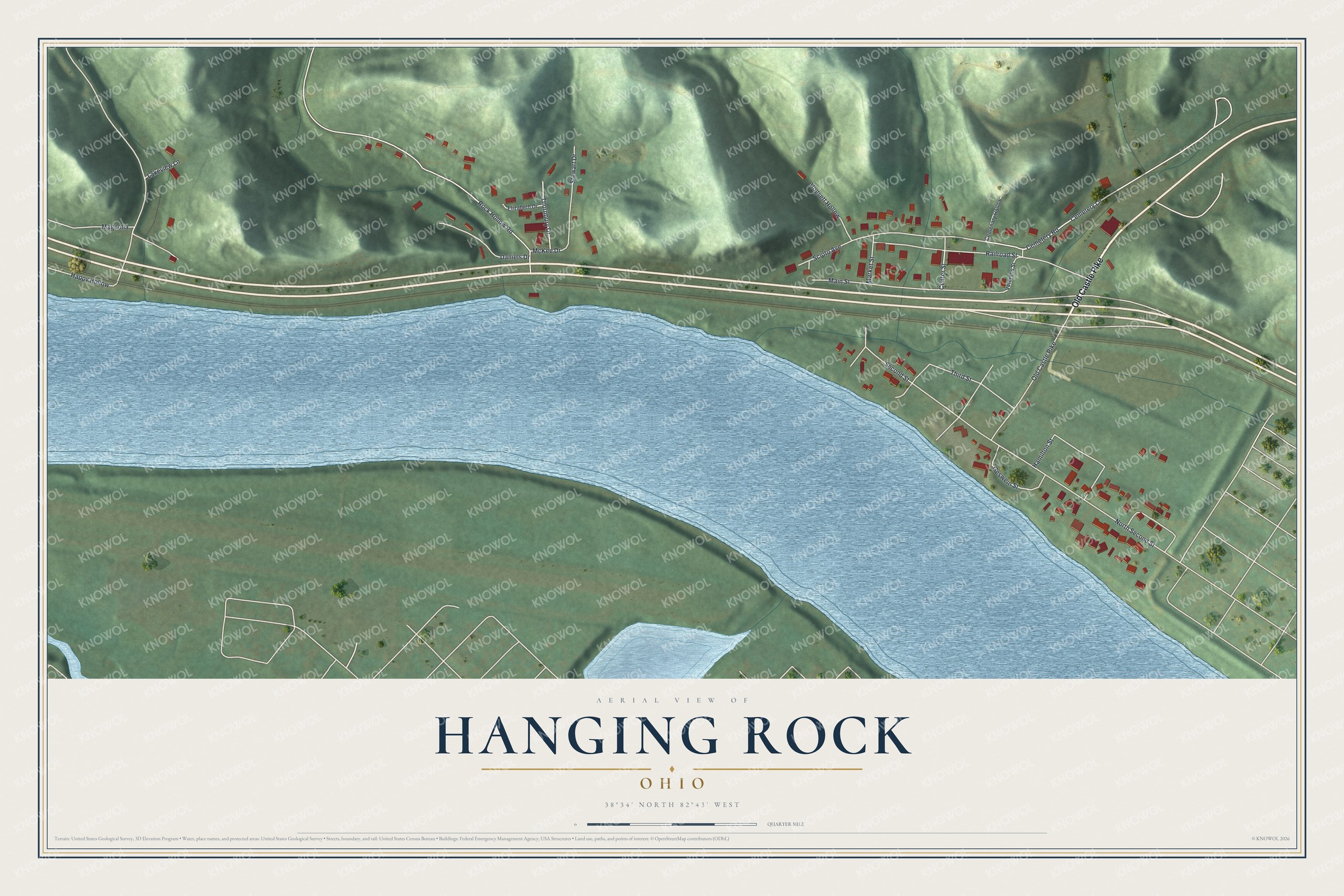 Watermarked full-map preview of Hanging Rock, Ohio