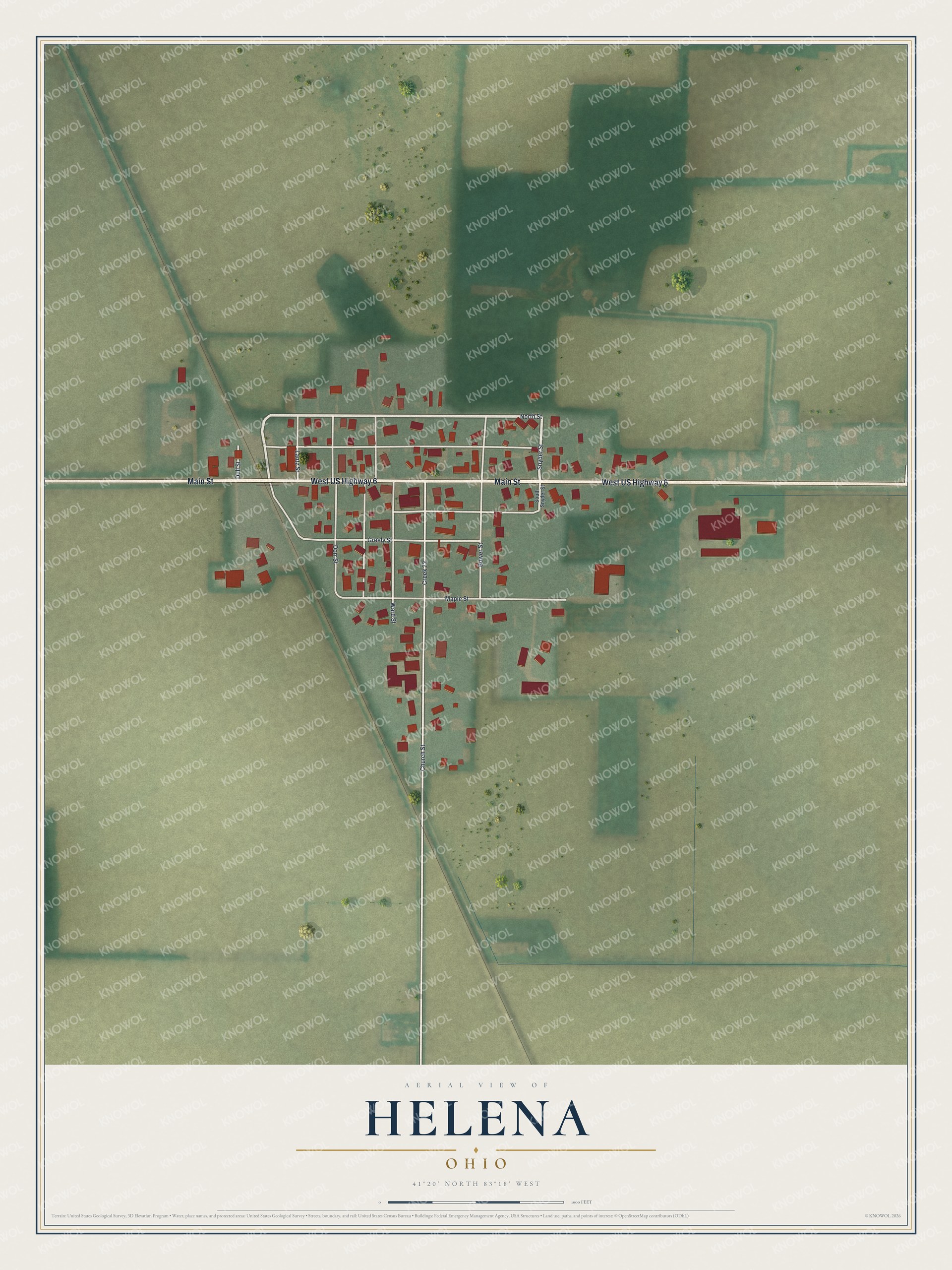 Watermarked full-map preview of Helena, Ohio