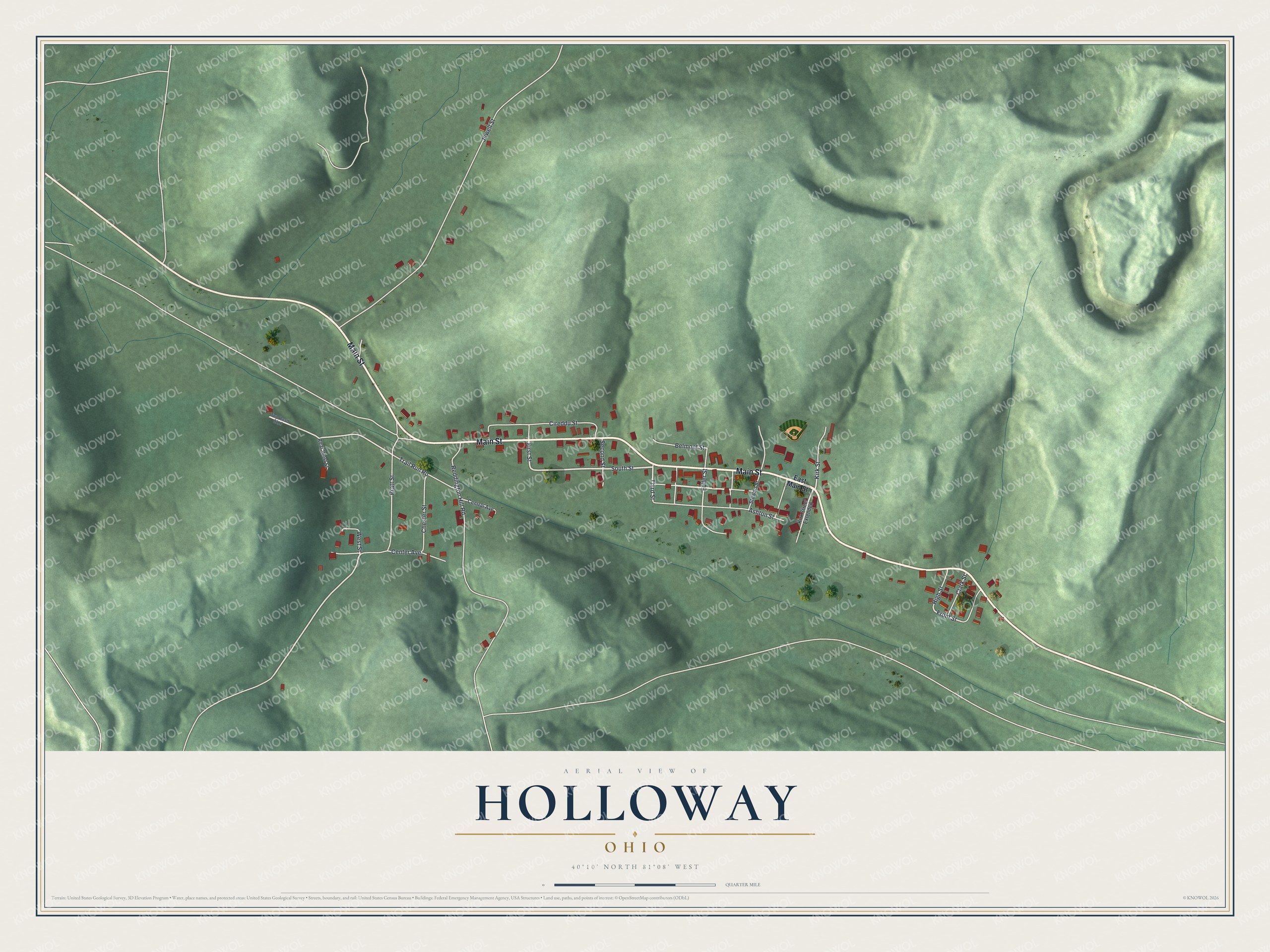 Watermarked full-map preview of Holloway, Ohio