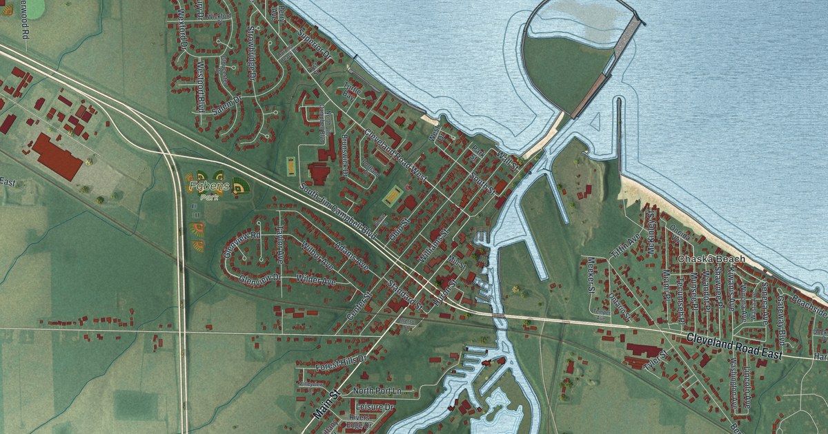 Map of Huron, Ohio in 2026