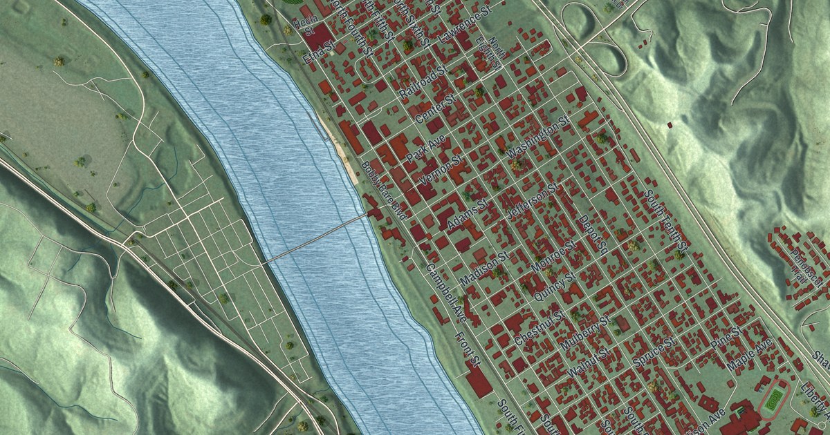 Map of Ironton, Ohio in 2026