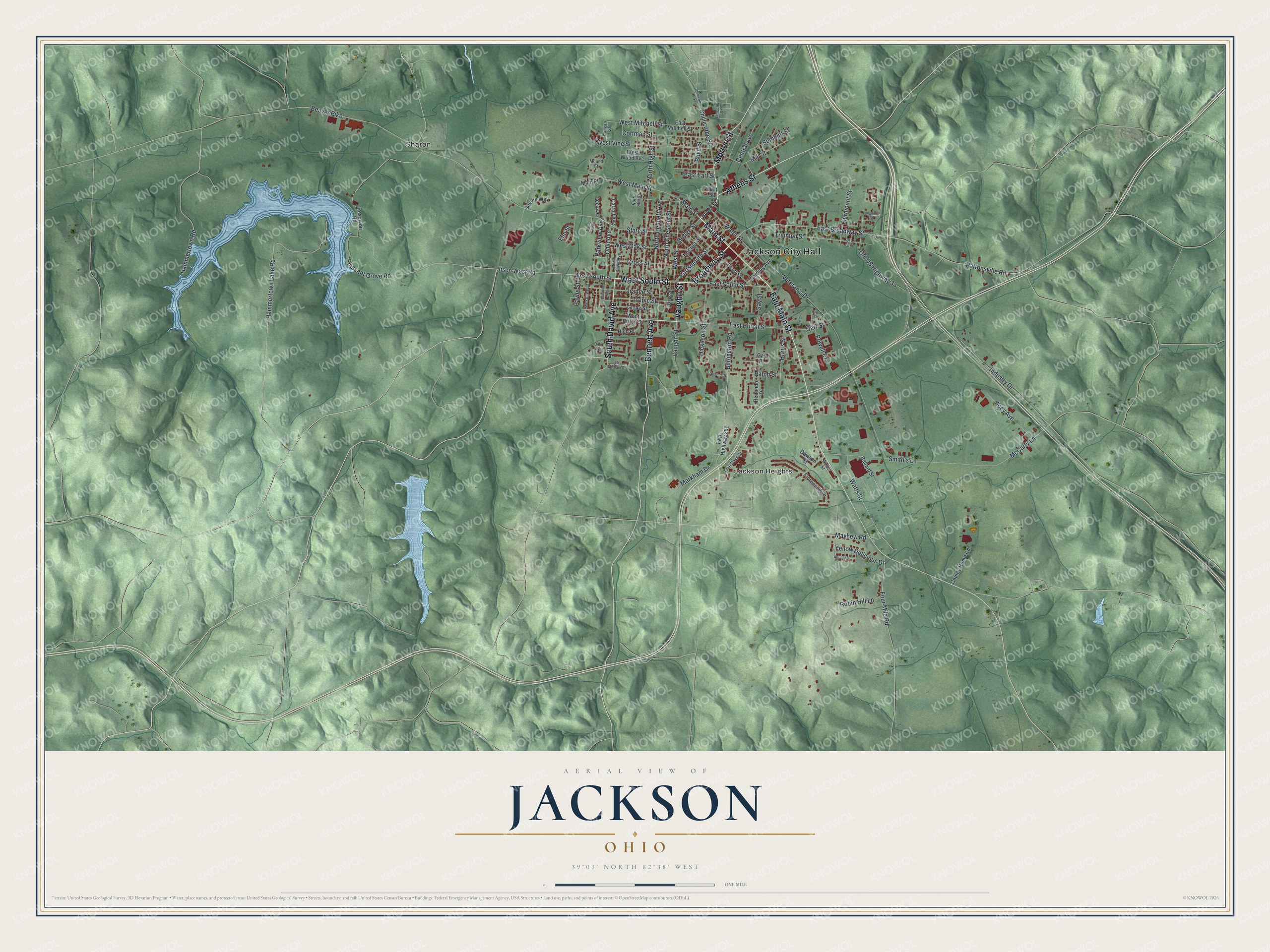 Watermarked full-map preview of Jackson, Ohio