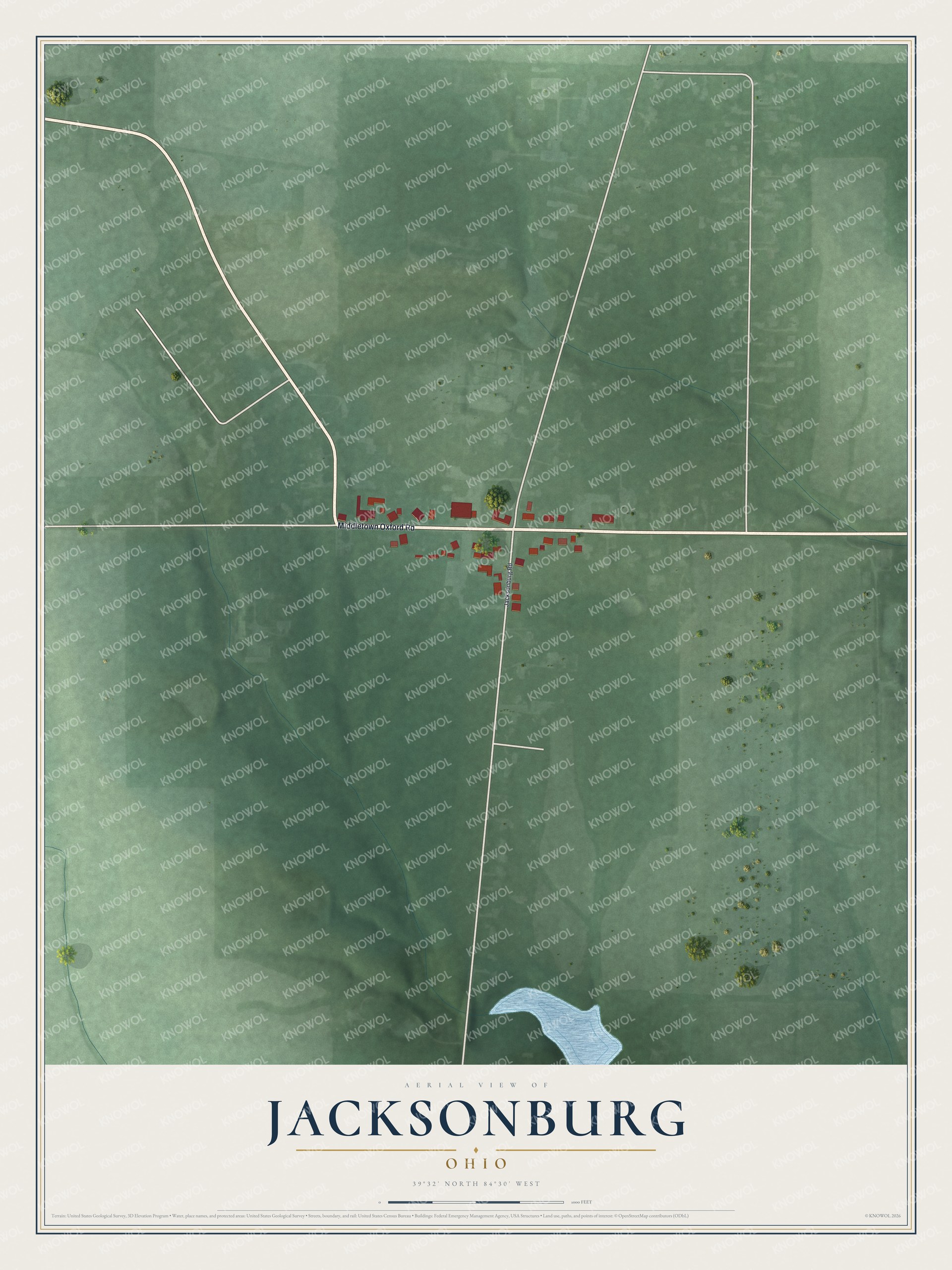 Watermarked full-map preview of Jacksonburg, Ohio