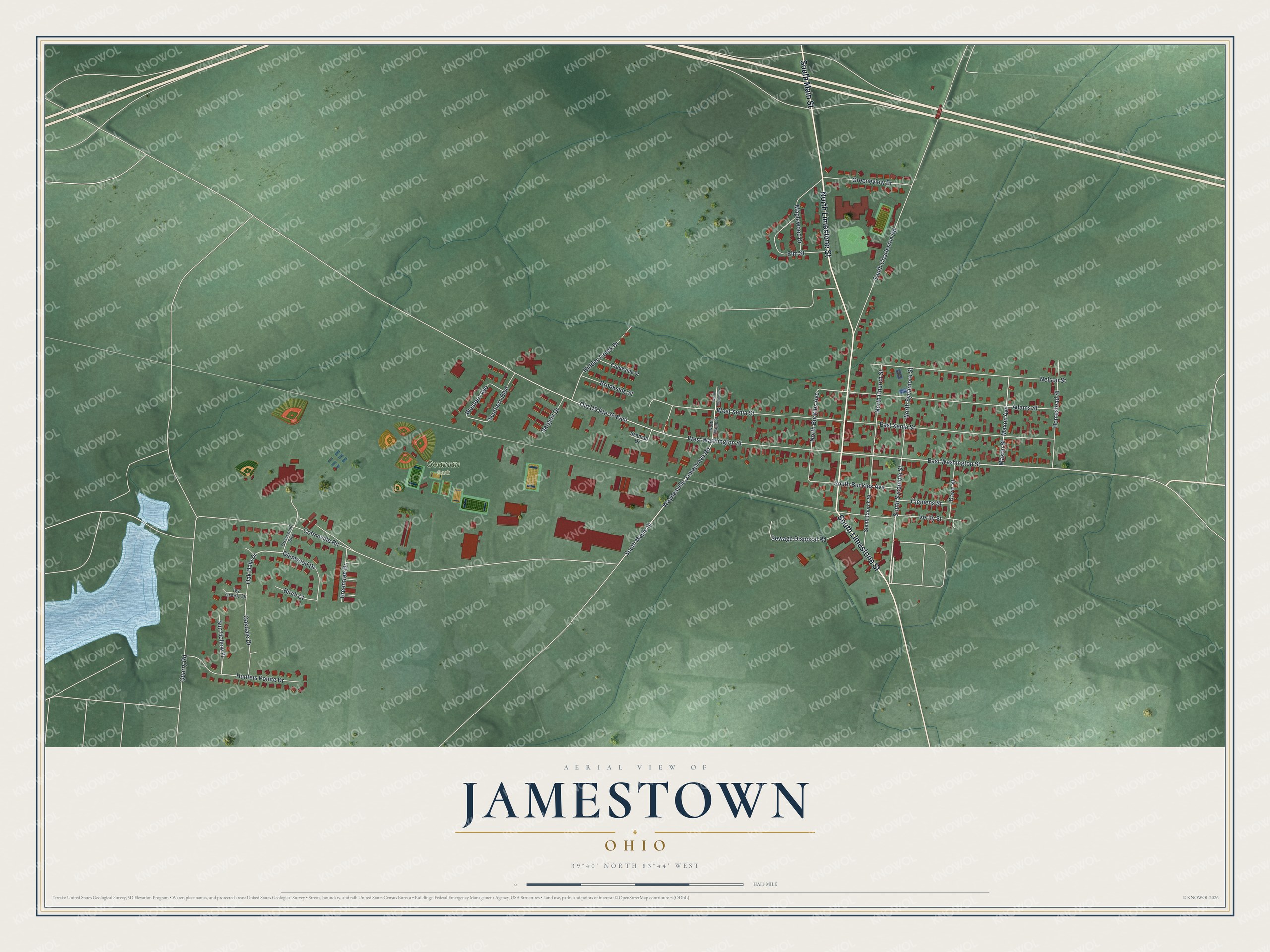 Watermarked full-map preview of Jamestown, Ohio