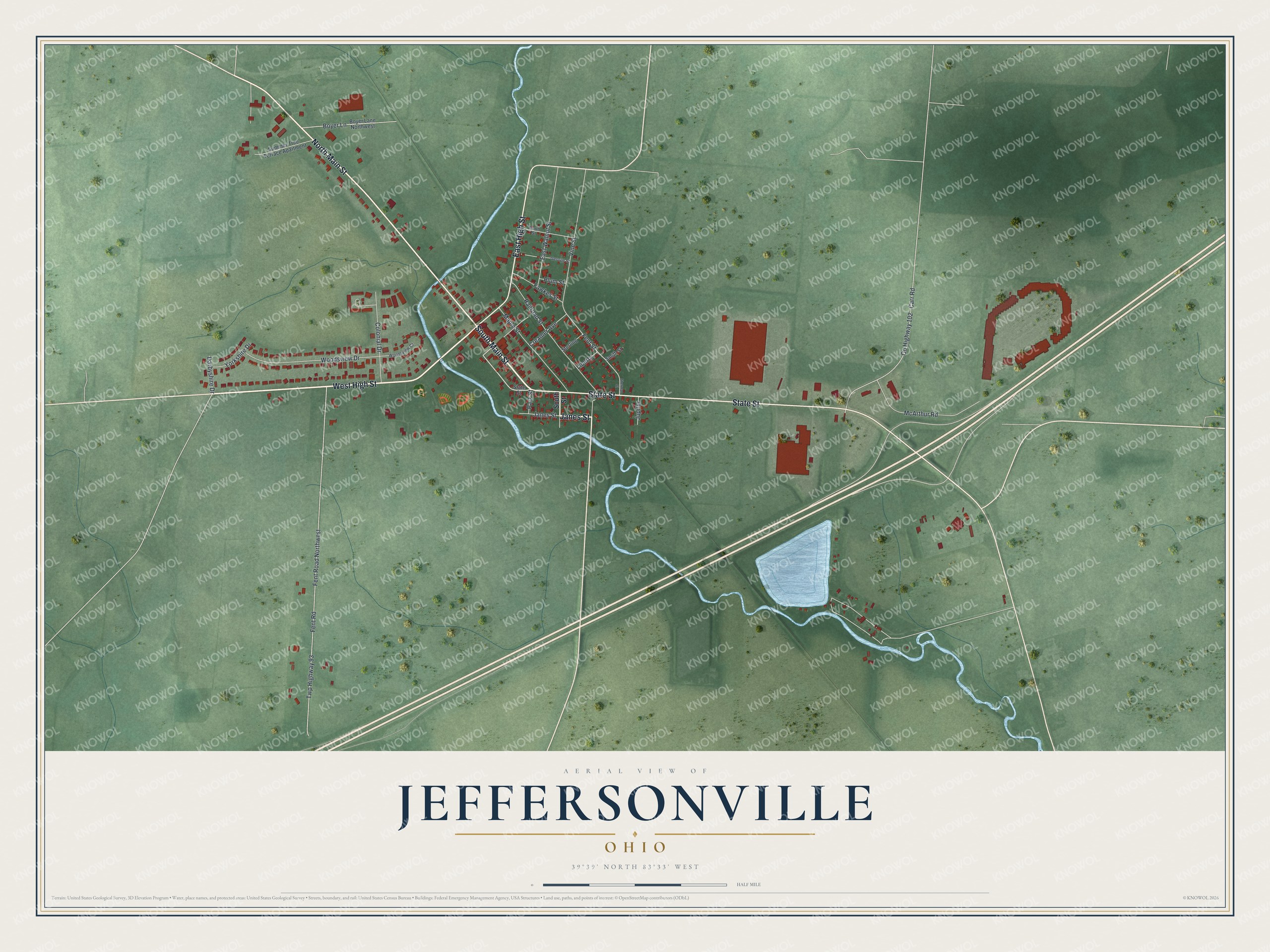 Watermarked full-map preview of Jeffersonville, Ohio