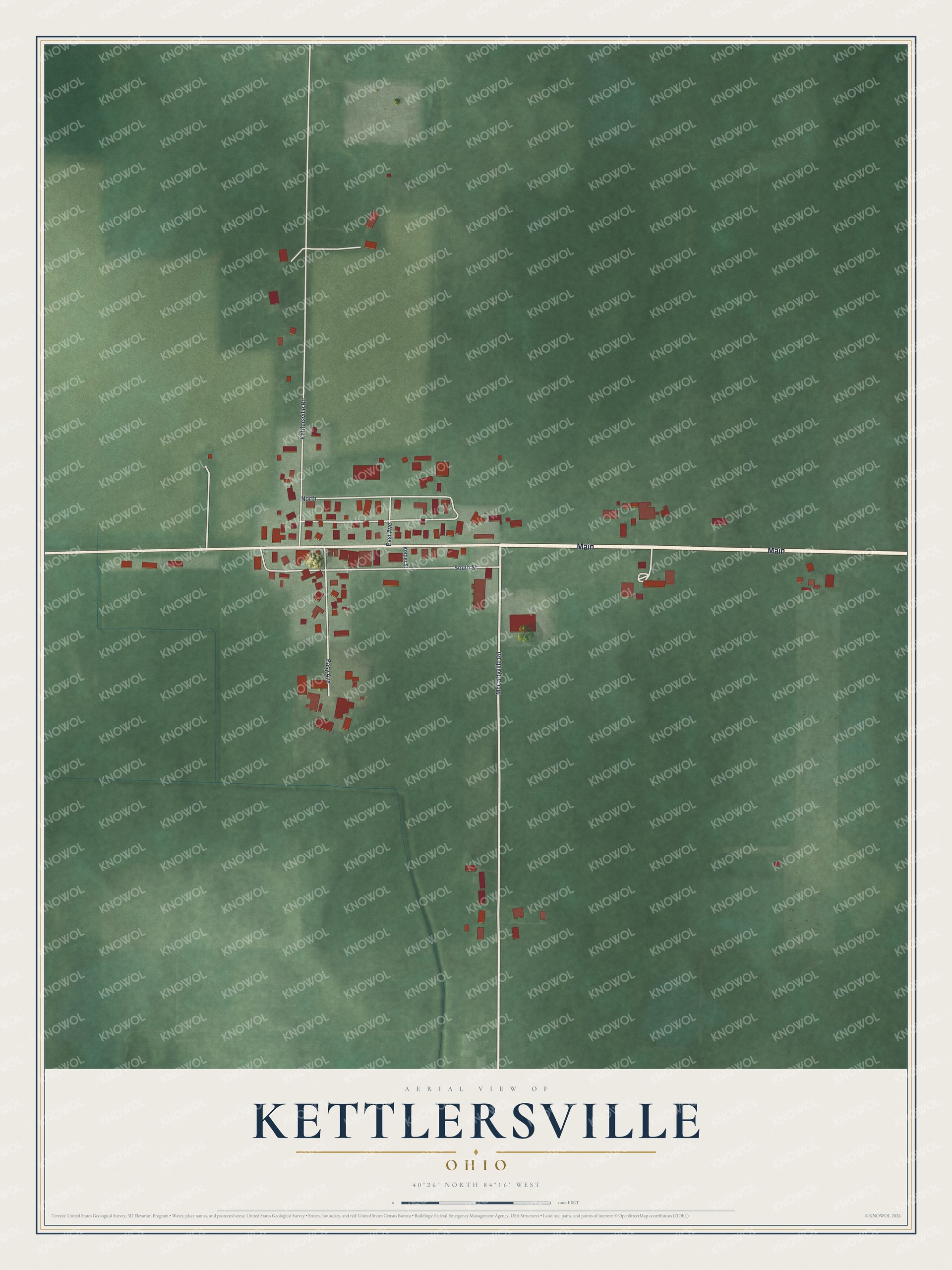 Watermarked full-map preview of Kettlersville, Ohio