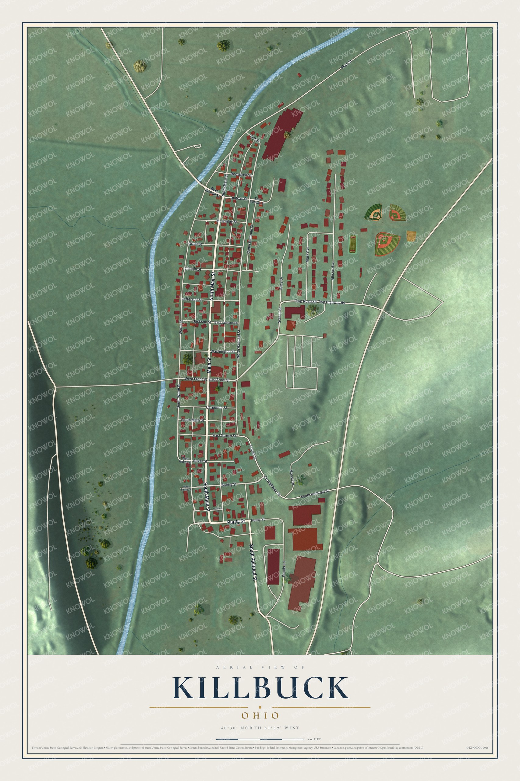 Watermarked full-map preview of Killbuck, Ohio