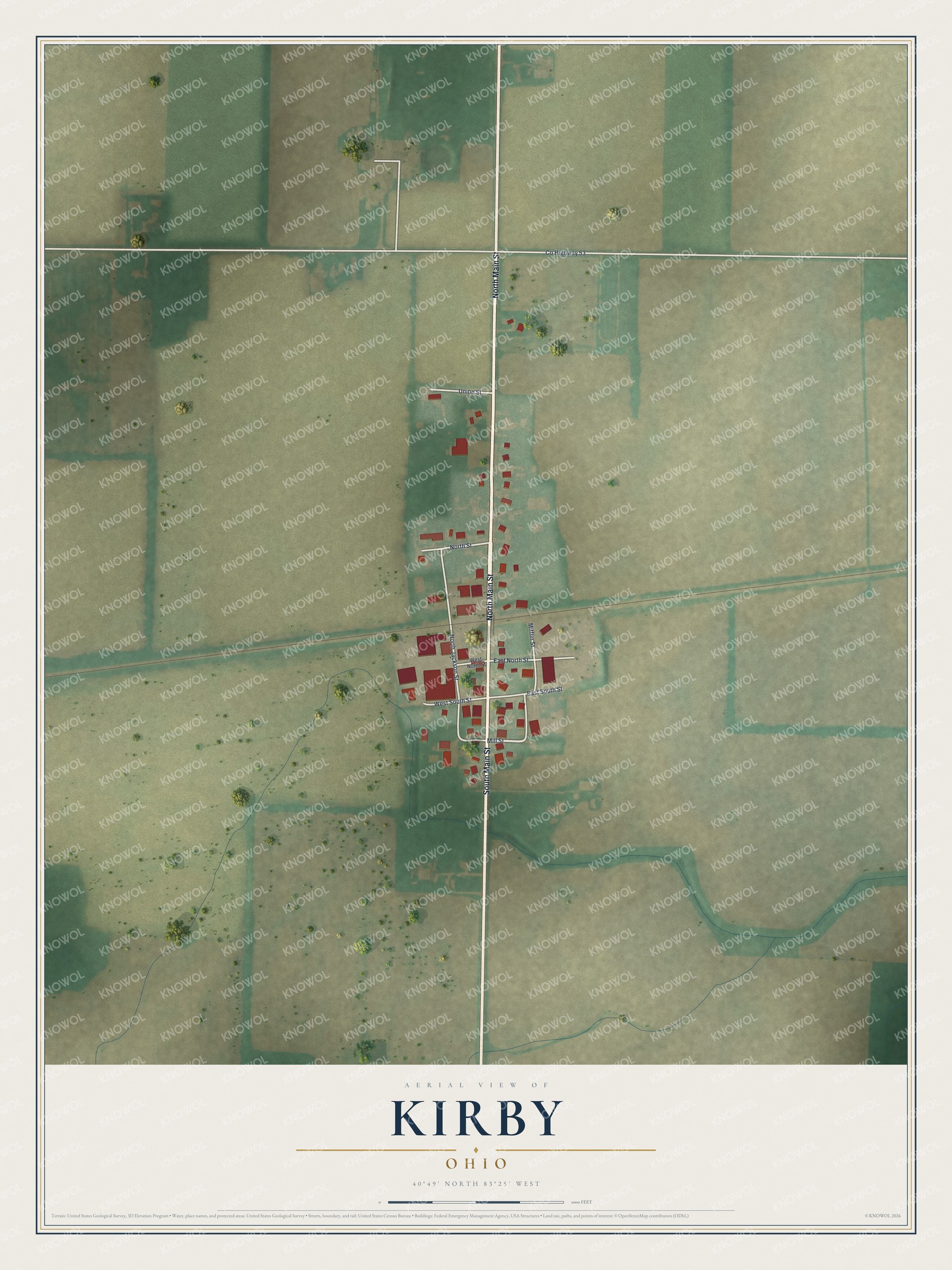 Watermarked full-map preview of Kirby, Ohio