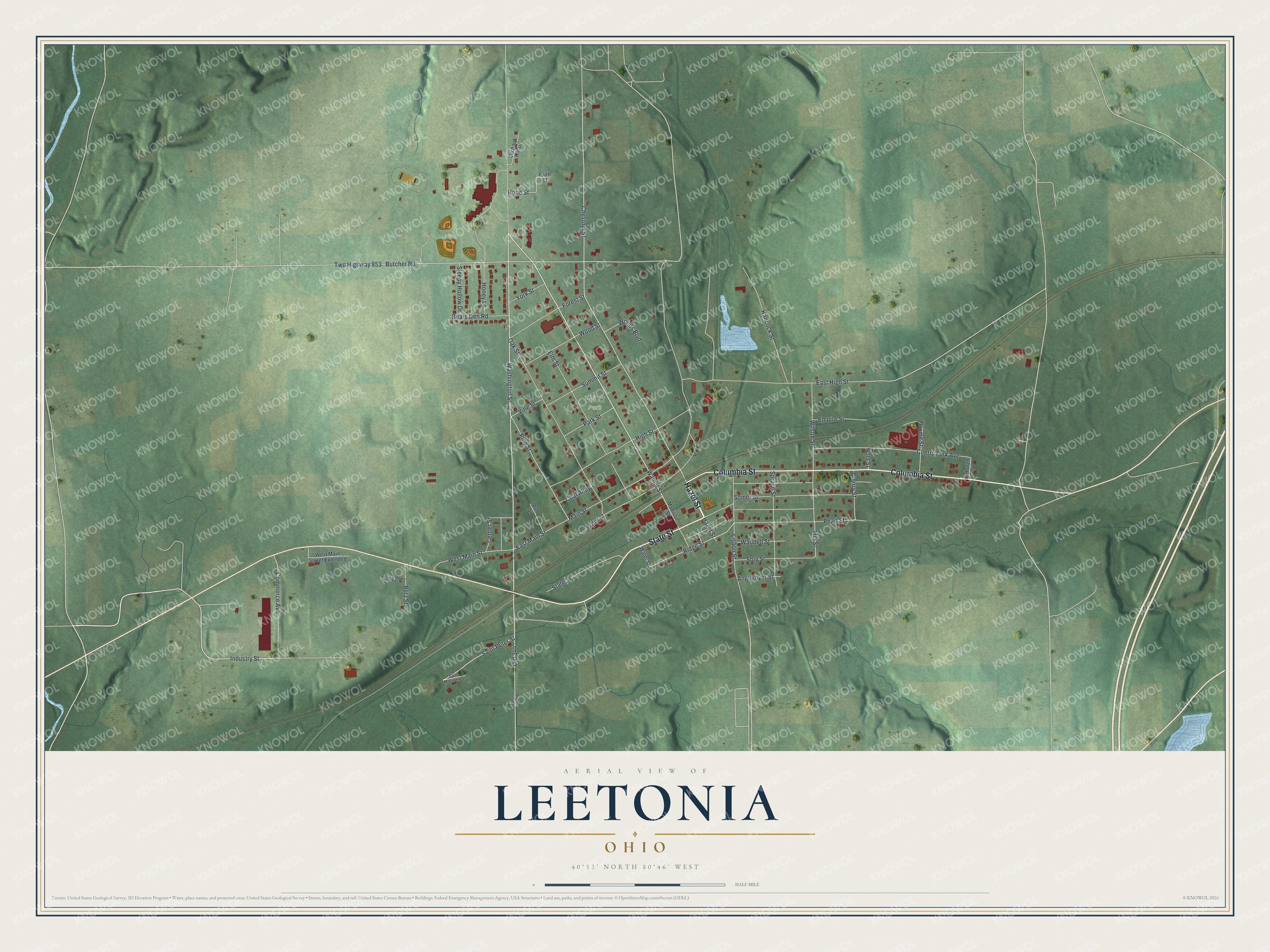 Watermarked full-map preview of Leetonia, Ohio