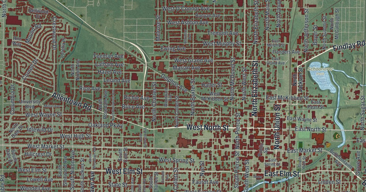 Map of Lima, Ohio in 2026