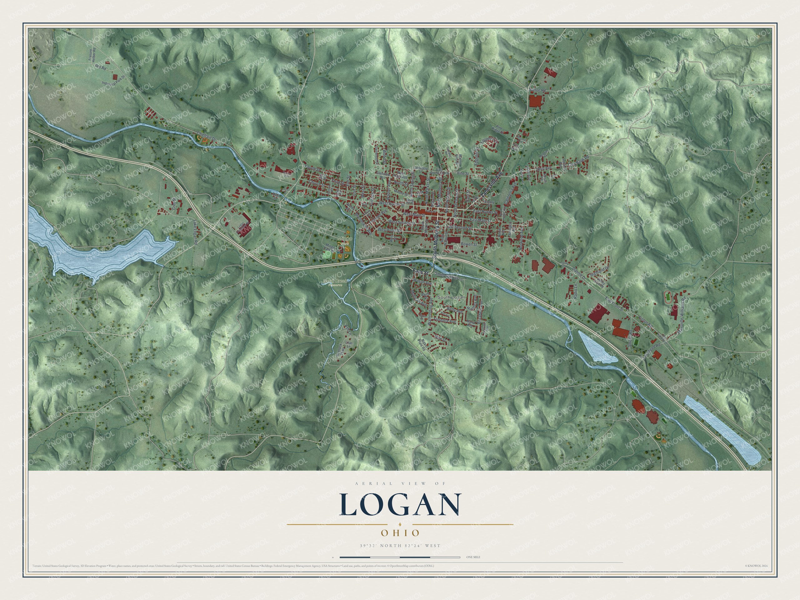 Watermarked full-map preview of Logan, Ohio
