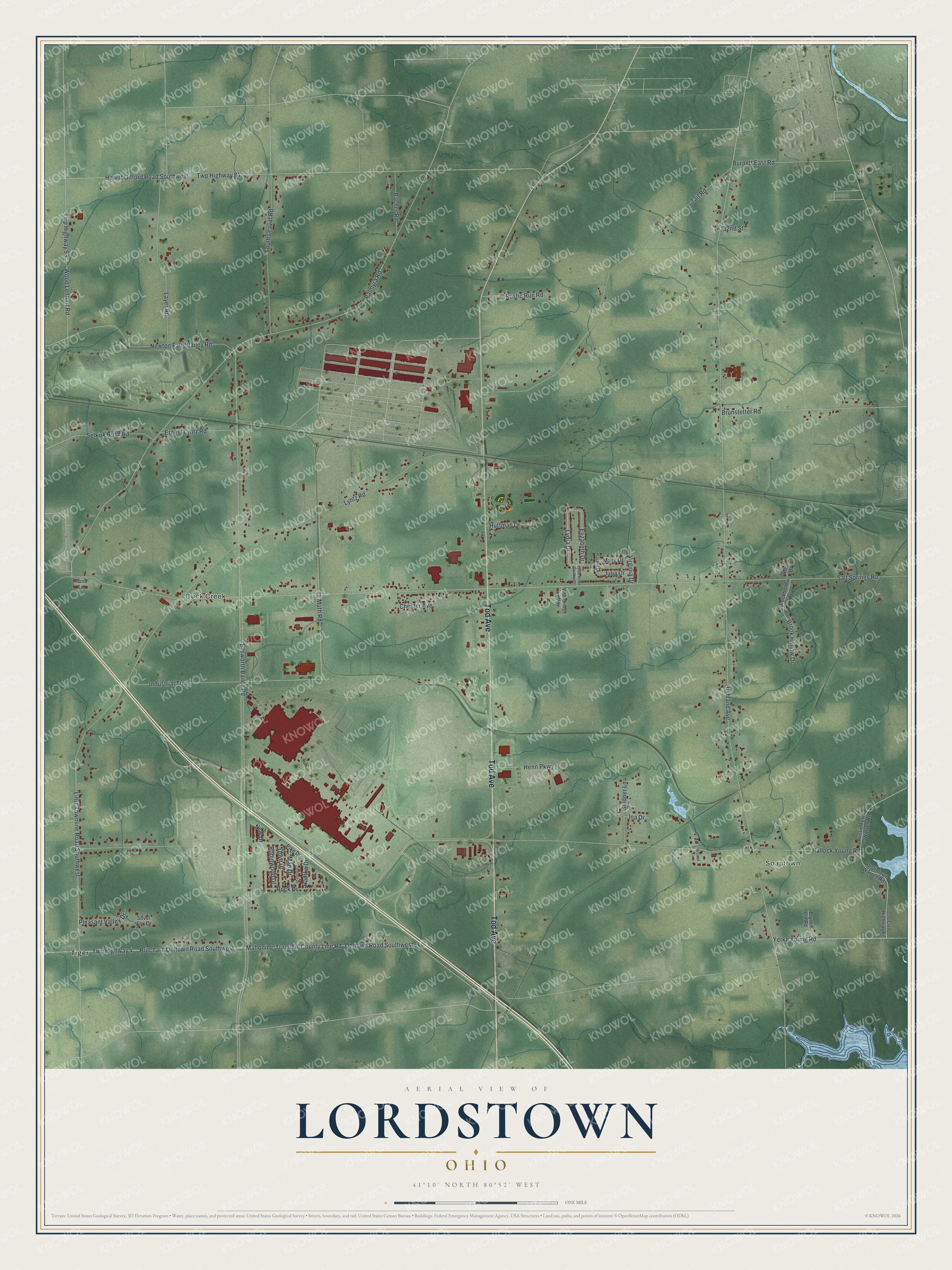 Watermarked full-map preview of Lordstown, Ohio