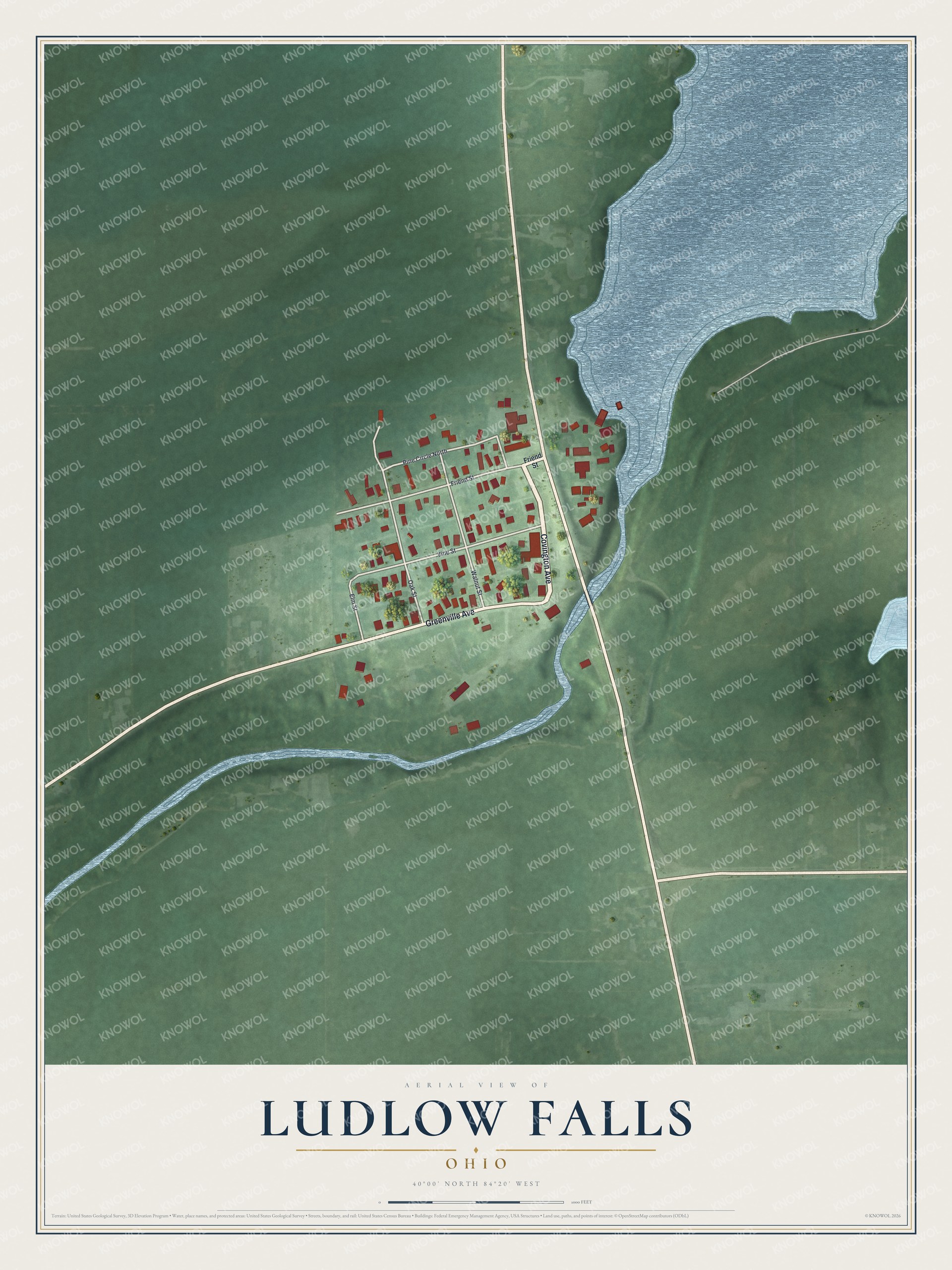 Watermarked full-map preview of Ludlow Falls, Ohio