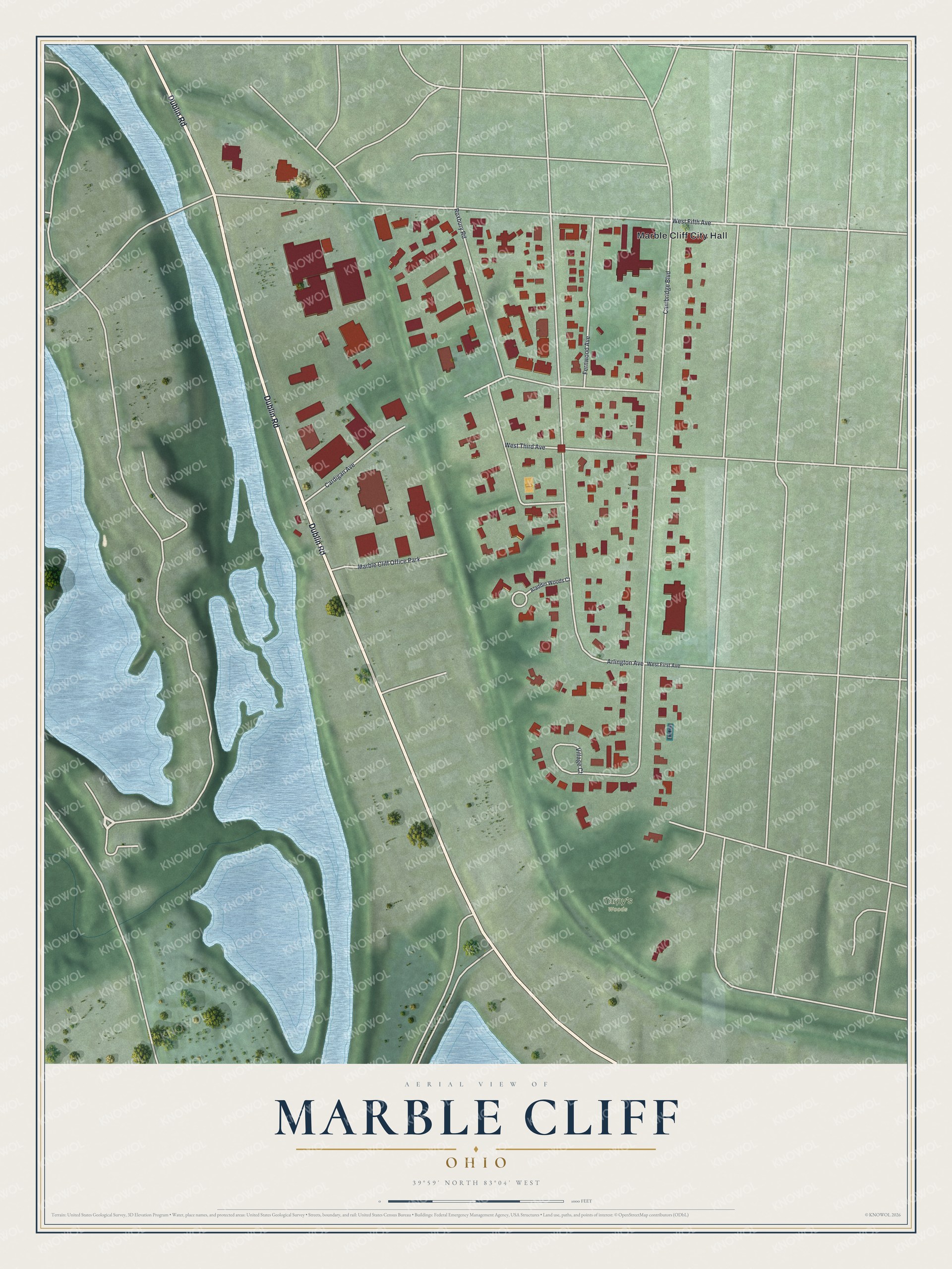 Watermarked full-map preview of Marble Cliff, Ohio