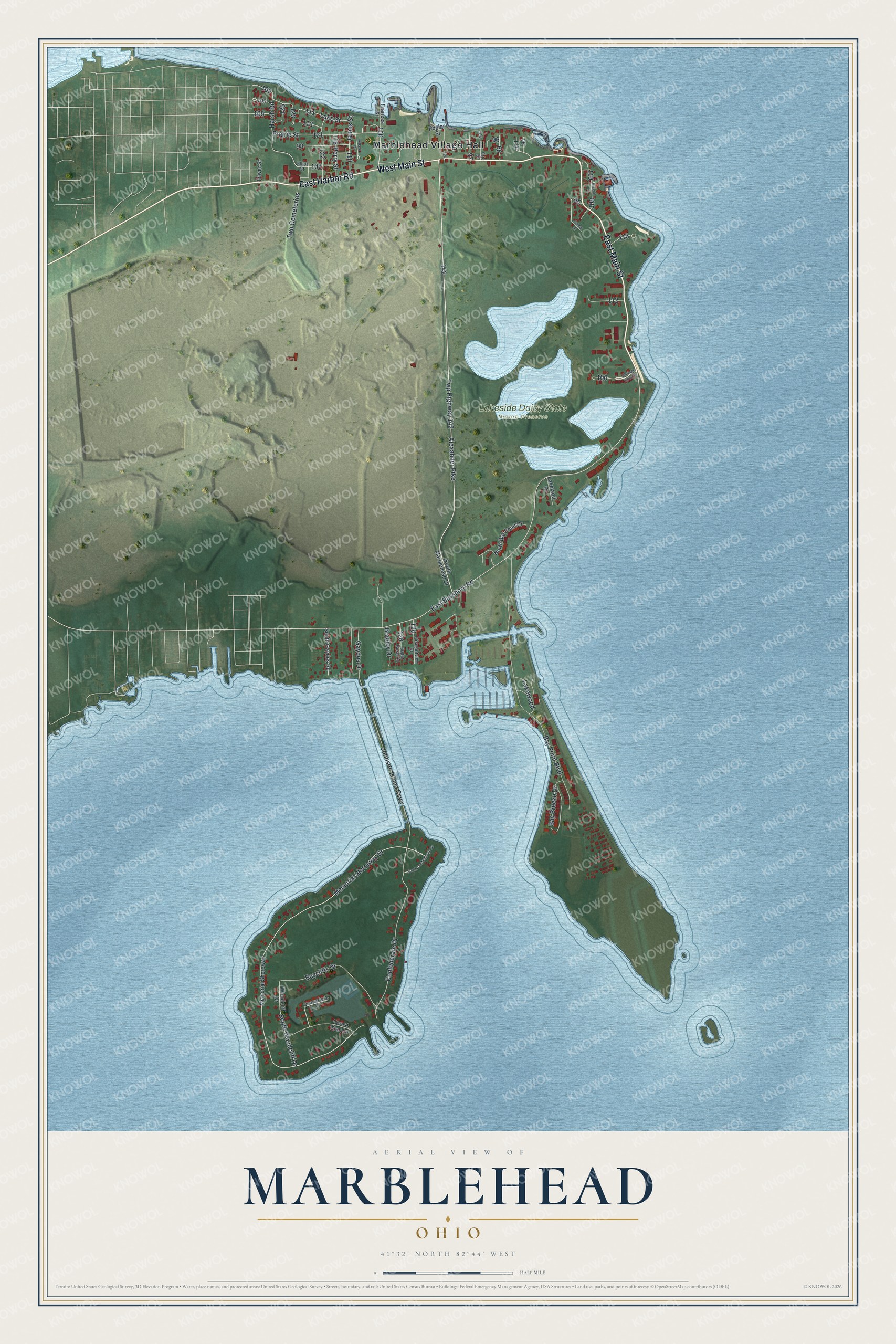Watermarked full-map preview of Marblehead, Ohio