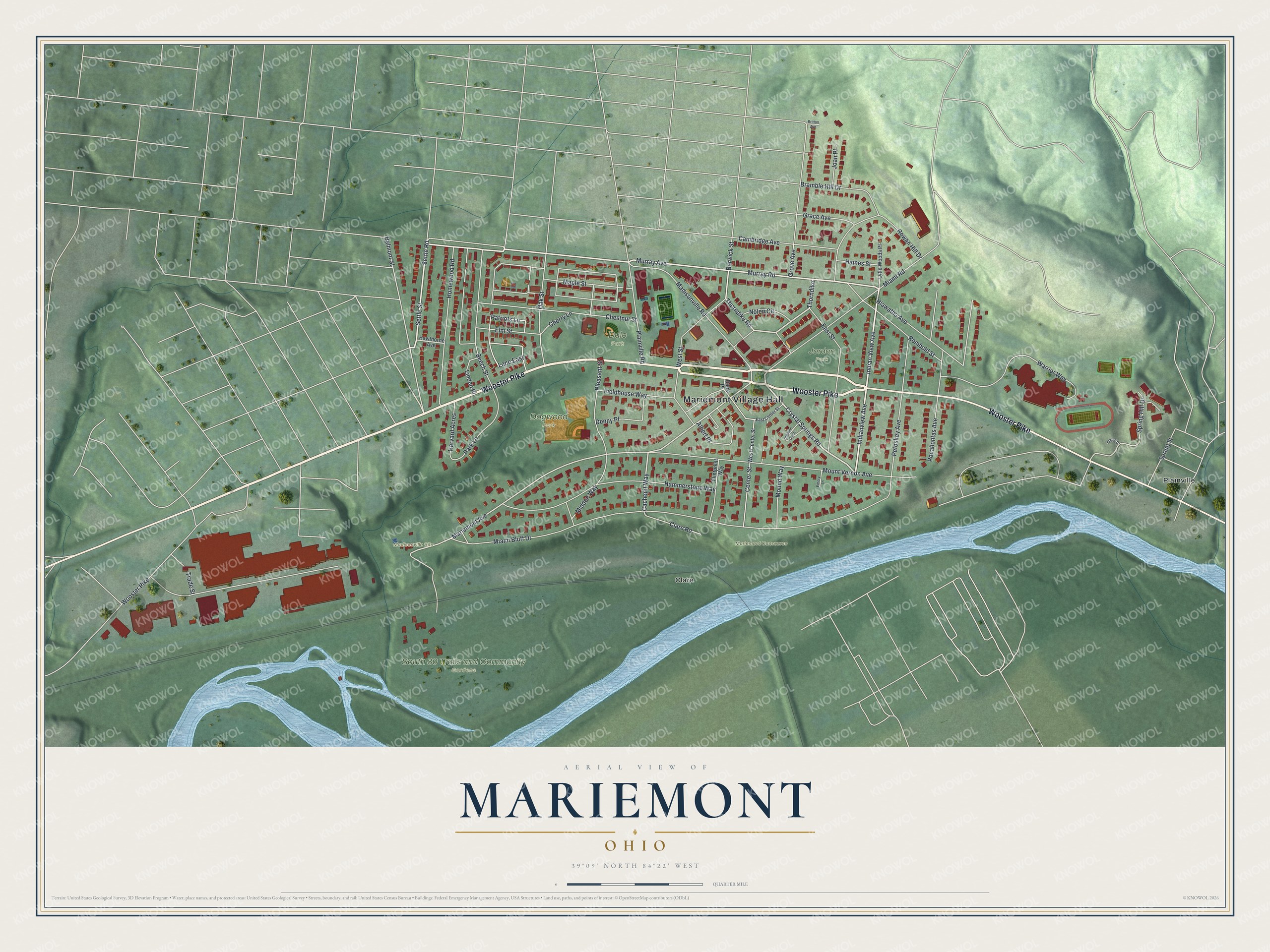 Watermarked full-map preview of Mariemont, Ohio