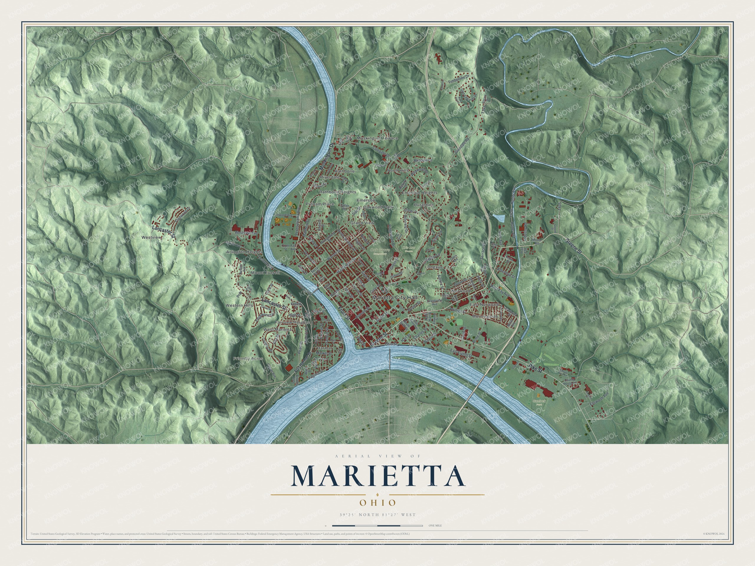 Watermarked full-map preview of Marietta, Ohio