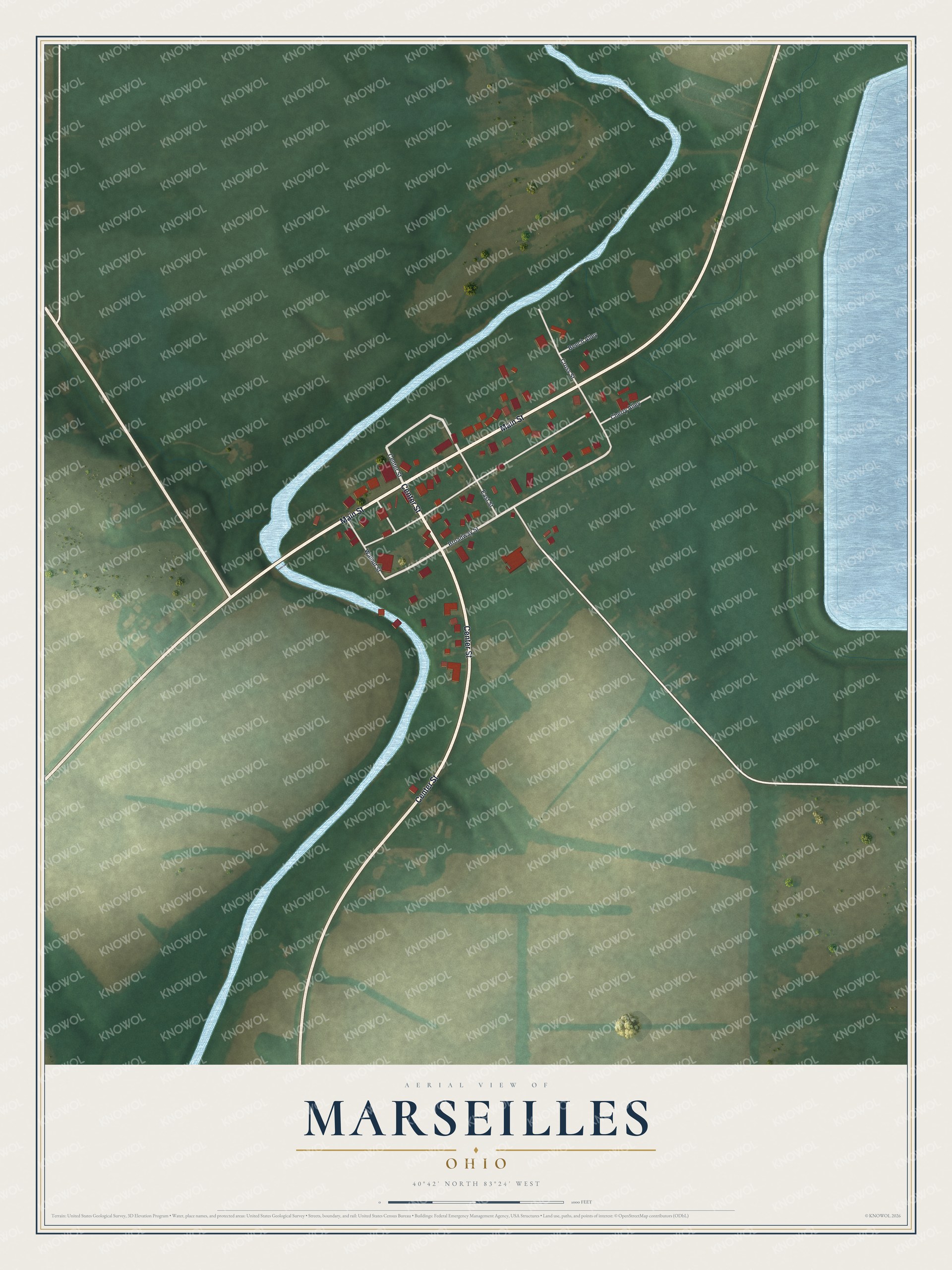 Watermarked full-map preview of Marseilles, Ohio
