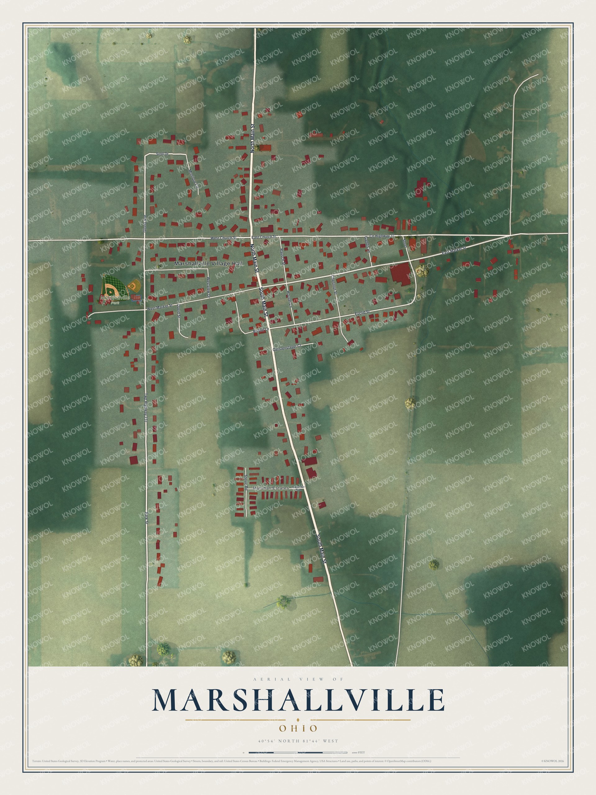 Watermarked full-map preview of Marshallville, Ohio