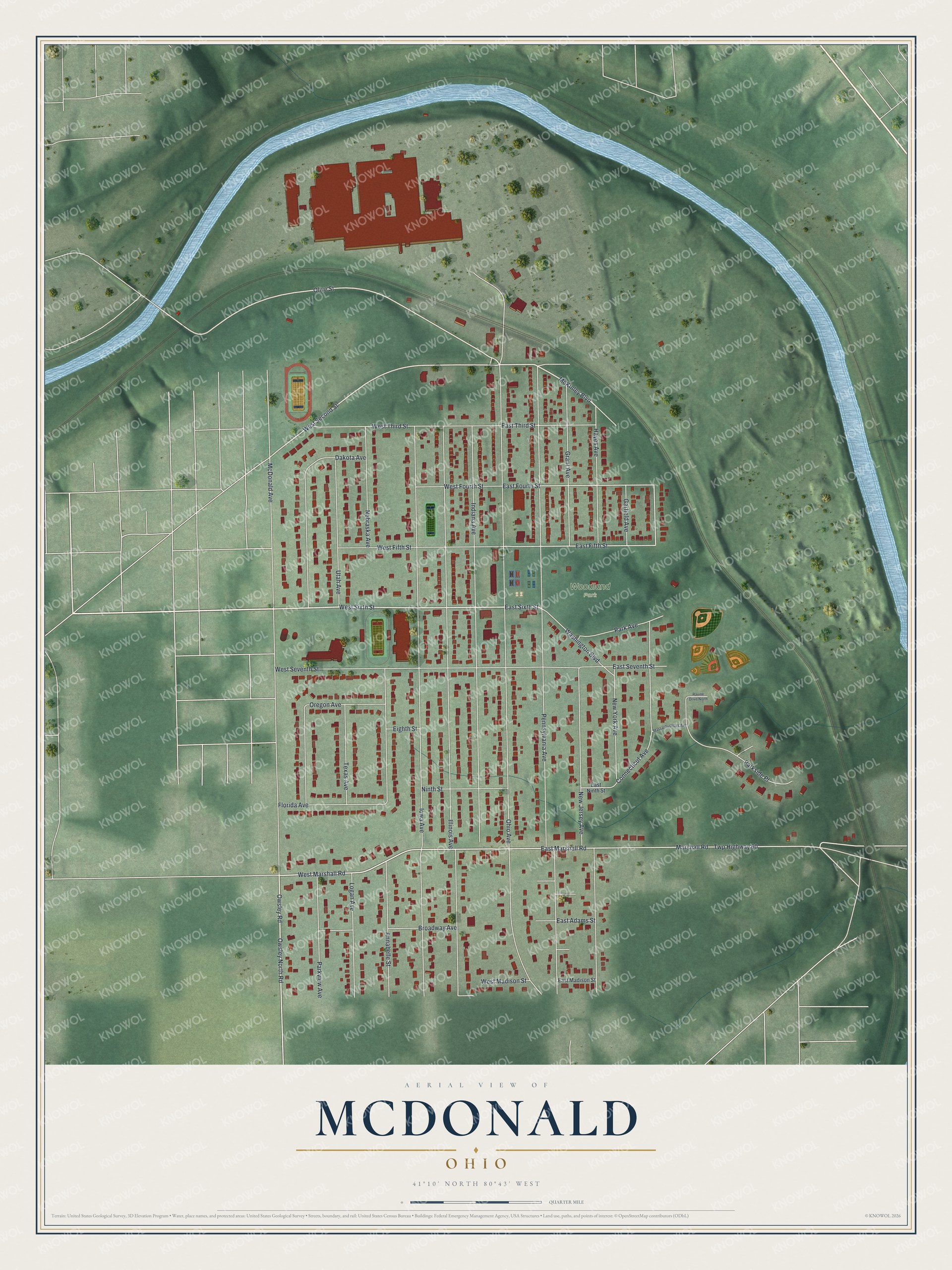 Watermarked full-map preview of McDonald, Ohio