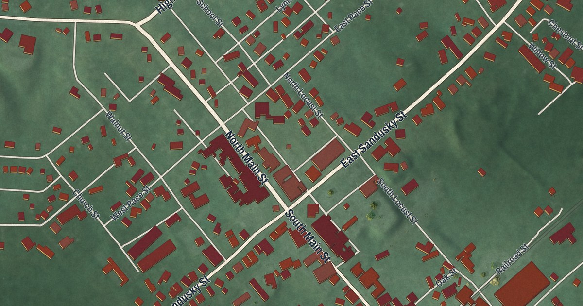 Map of Mechanicsburg, Ohio in 2026