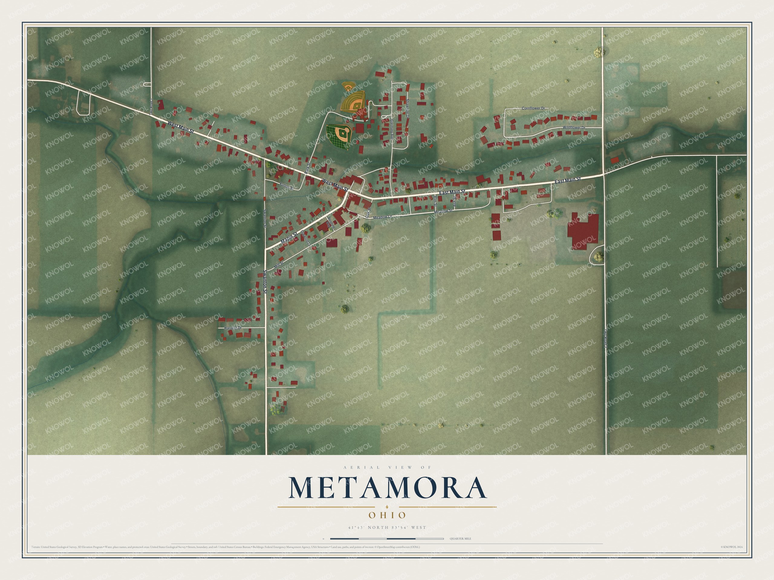 Watermarked full-map preview of Metamora, Ohio