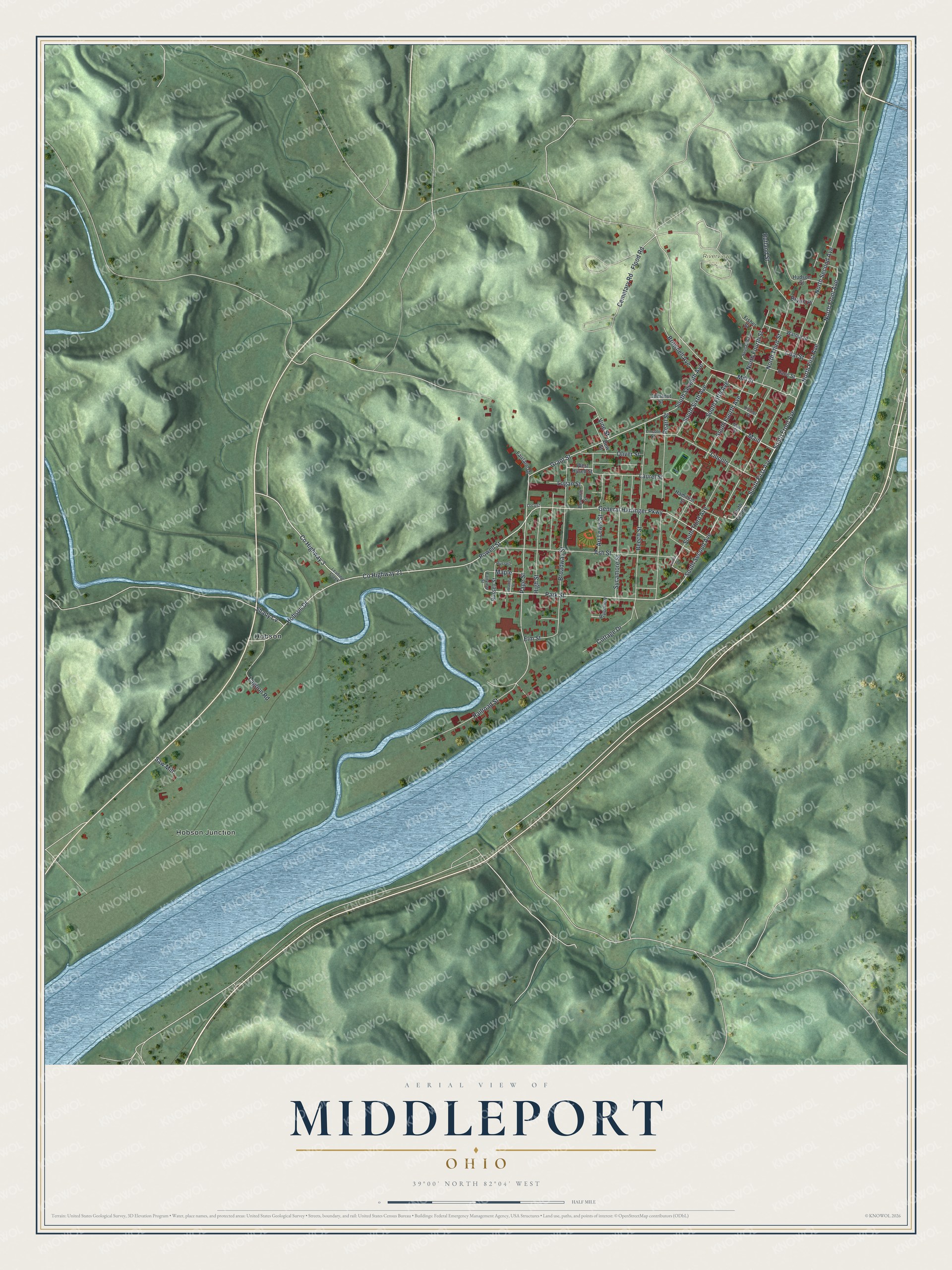 Watermarked full-map preview of Middleport, Ohio