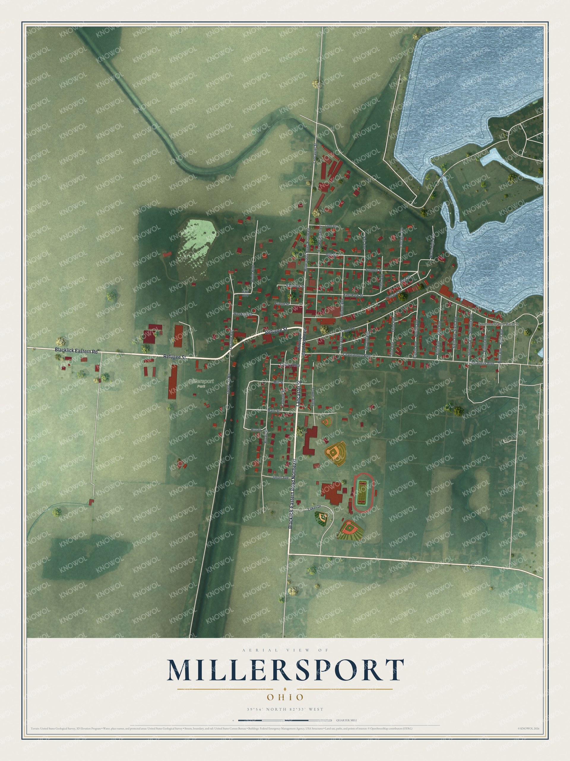 Watermarked full-map preview of Millersport, Ohio