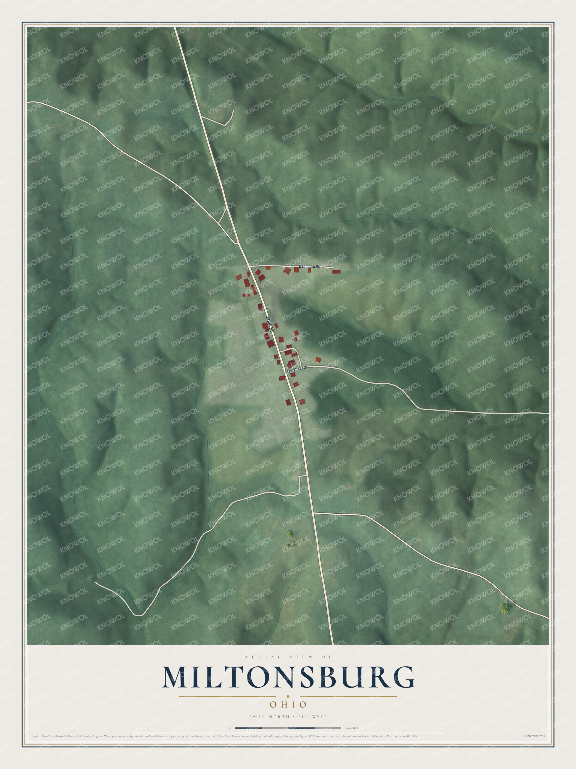 Watermarked full-map preview of Miltonsburg, Ohio