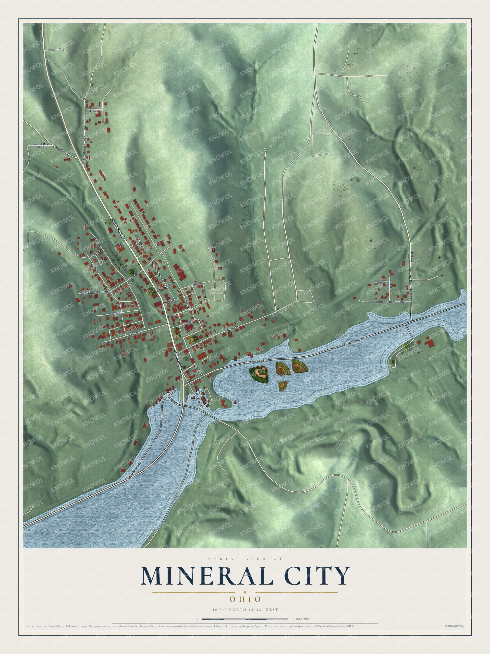 Watermarked full-map preview of Mineral City, Ohio