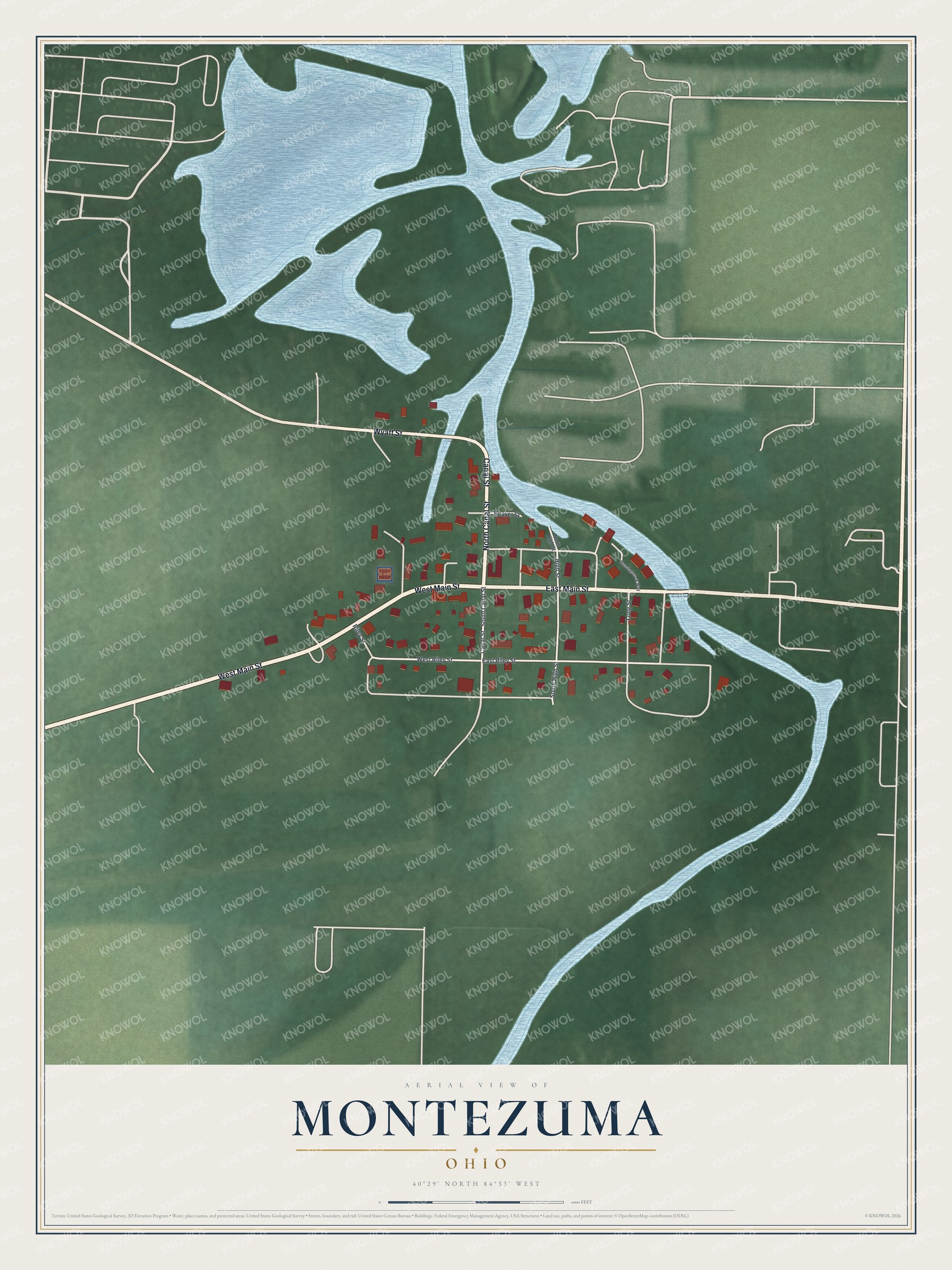 Watermarked full-map preview of Montezuma, Ohio