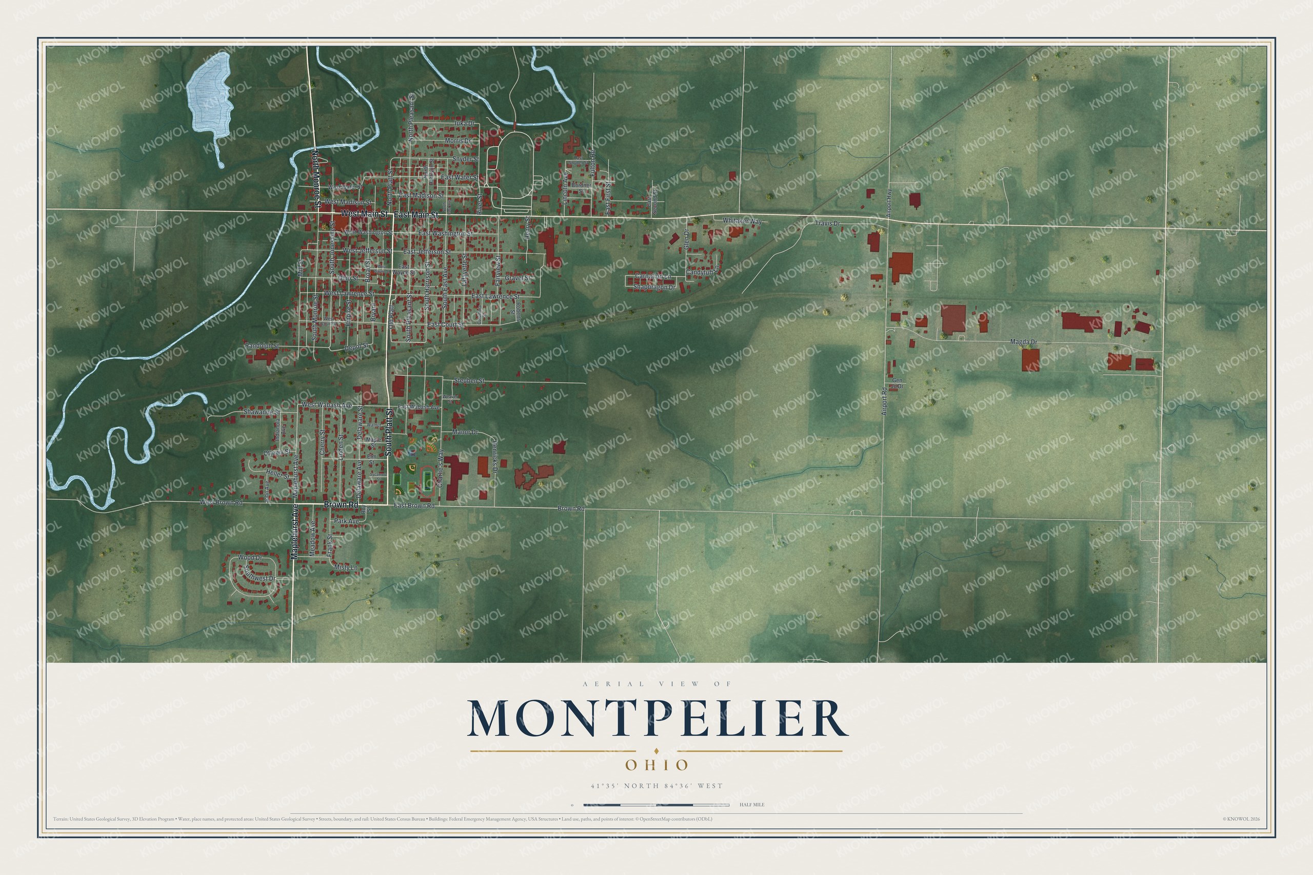 Watermarked full-map preview of Montpelier, Ohio