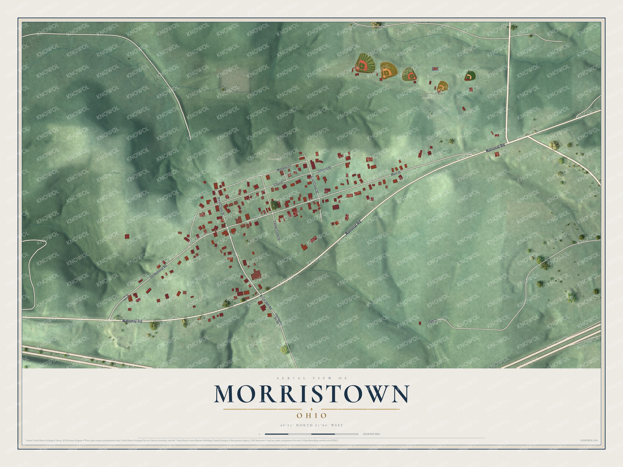 Watermarked full-map preview of Morristown, Ohio