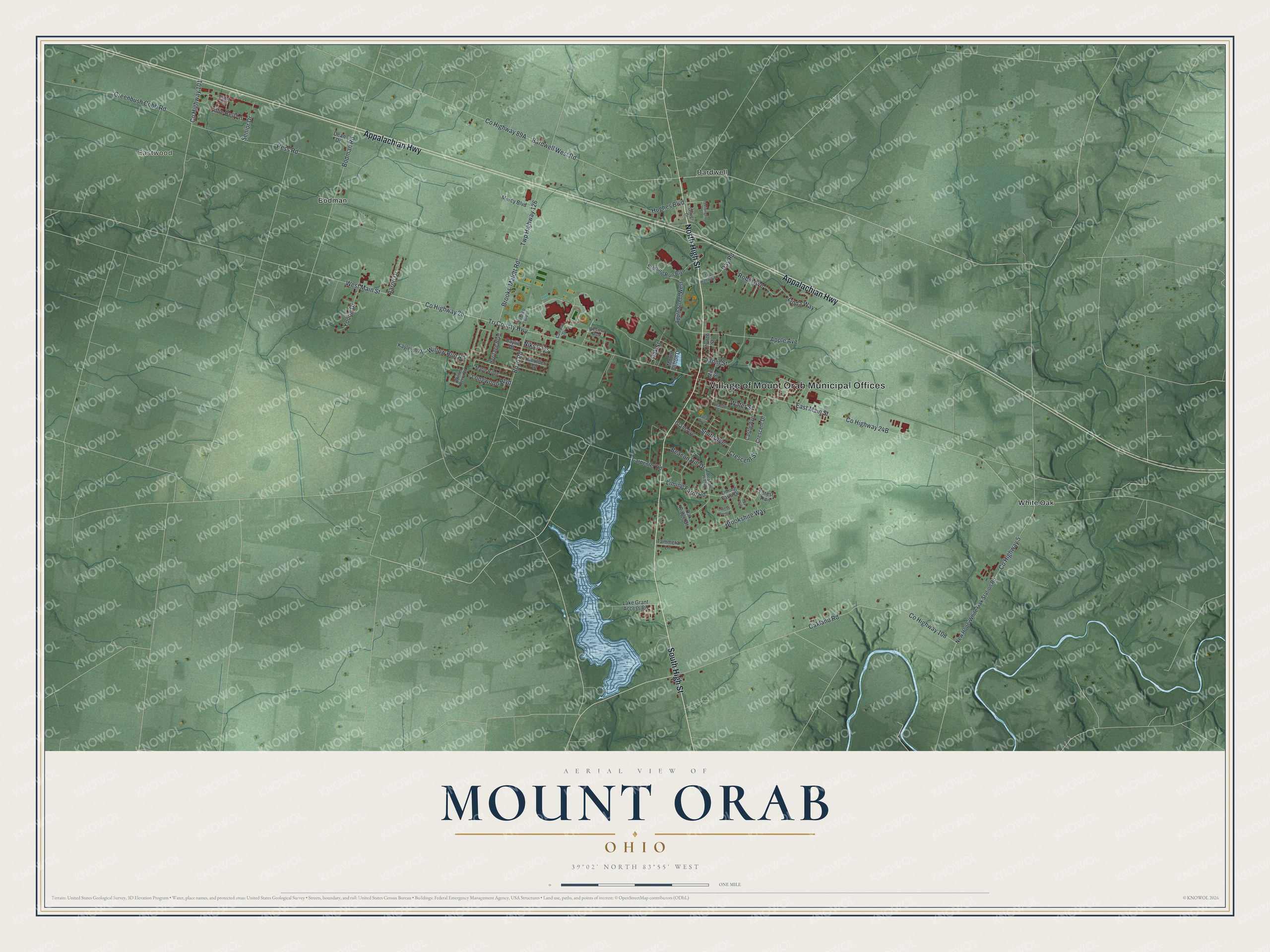 Watermarked full-map preview of Mount Orab, Ohio
