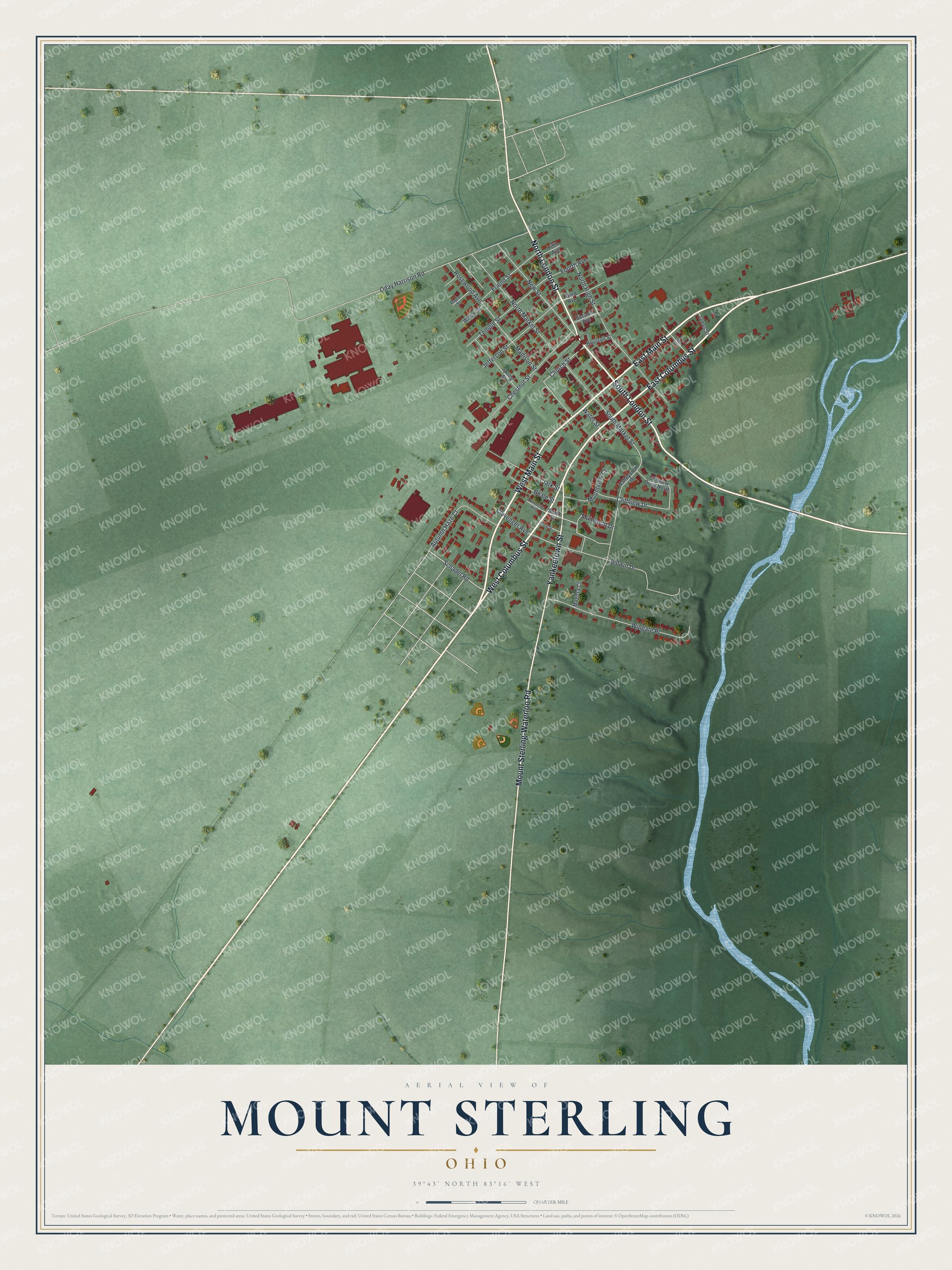 Watermarked full-map preview of Mount Sterling, Ohio