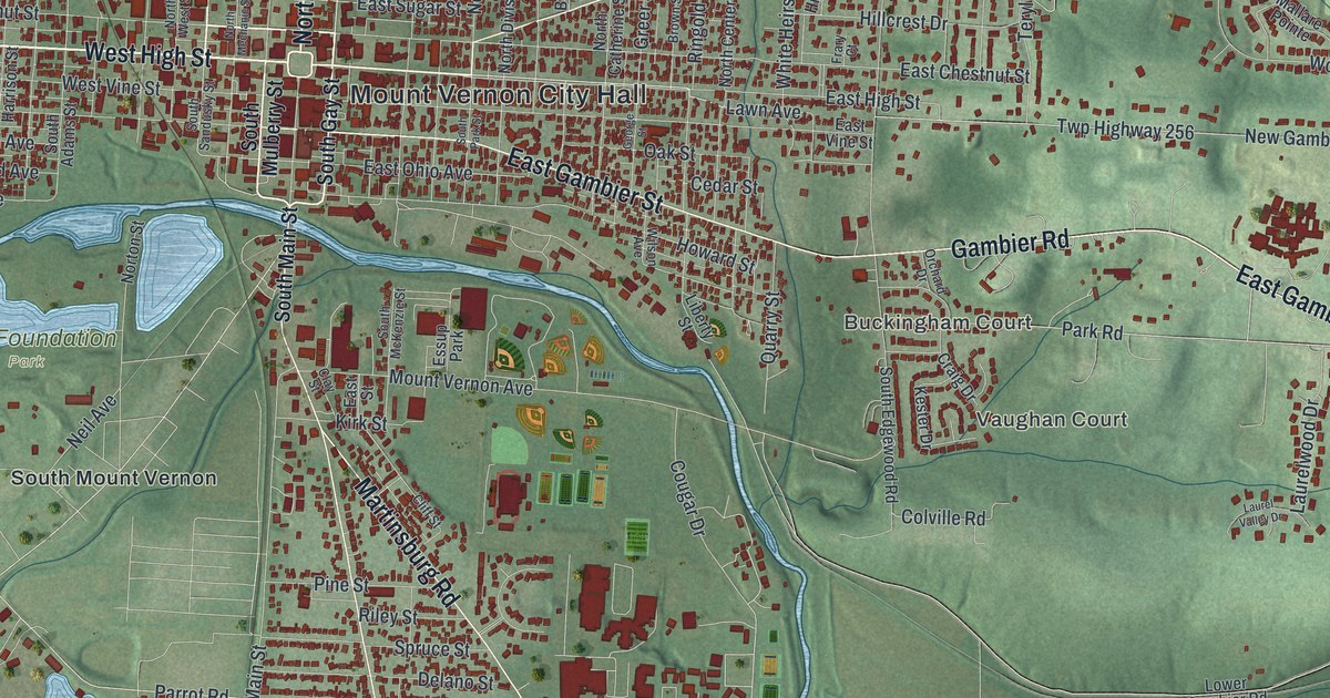 Map of Mount Vernon, Ohio in 2026