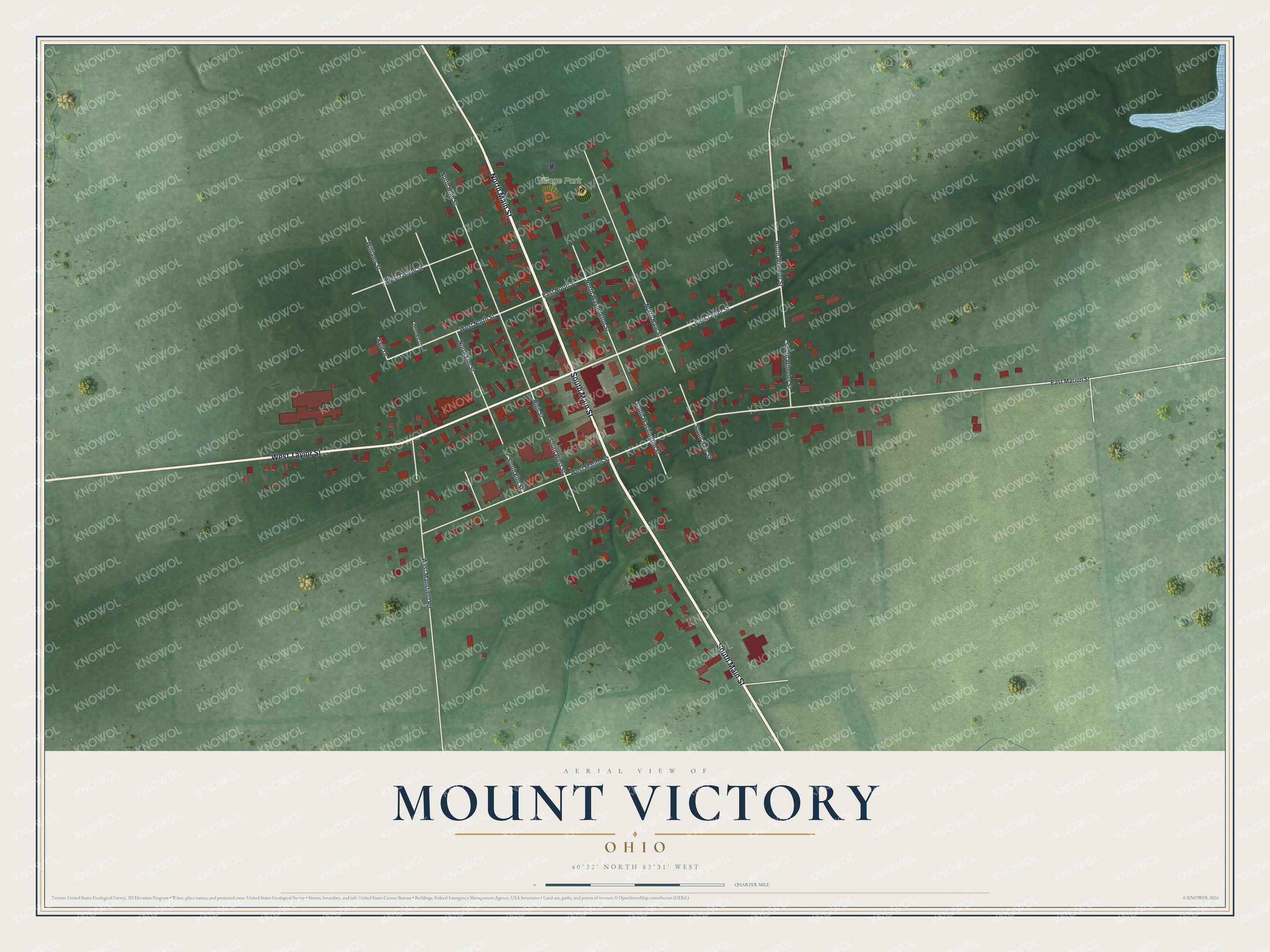 Watermarked full-map preview of Mount Victory, Ohio
