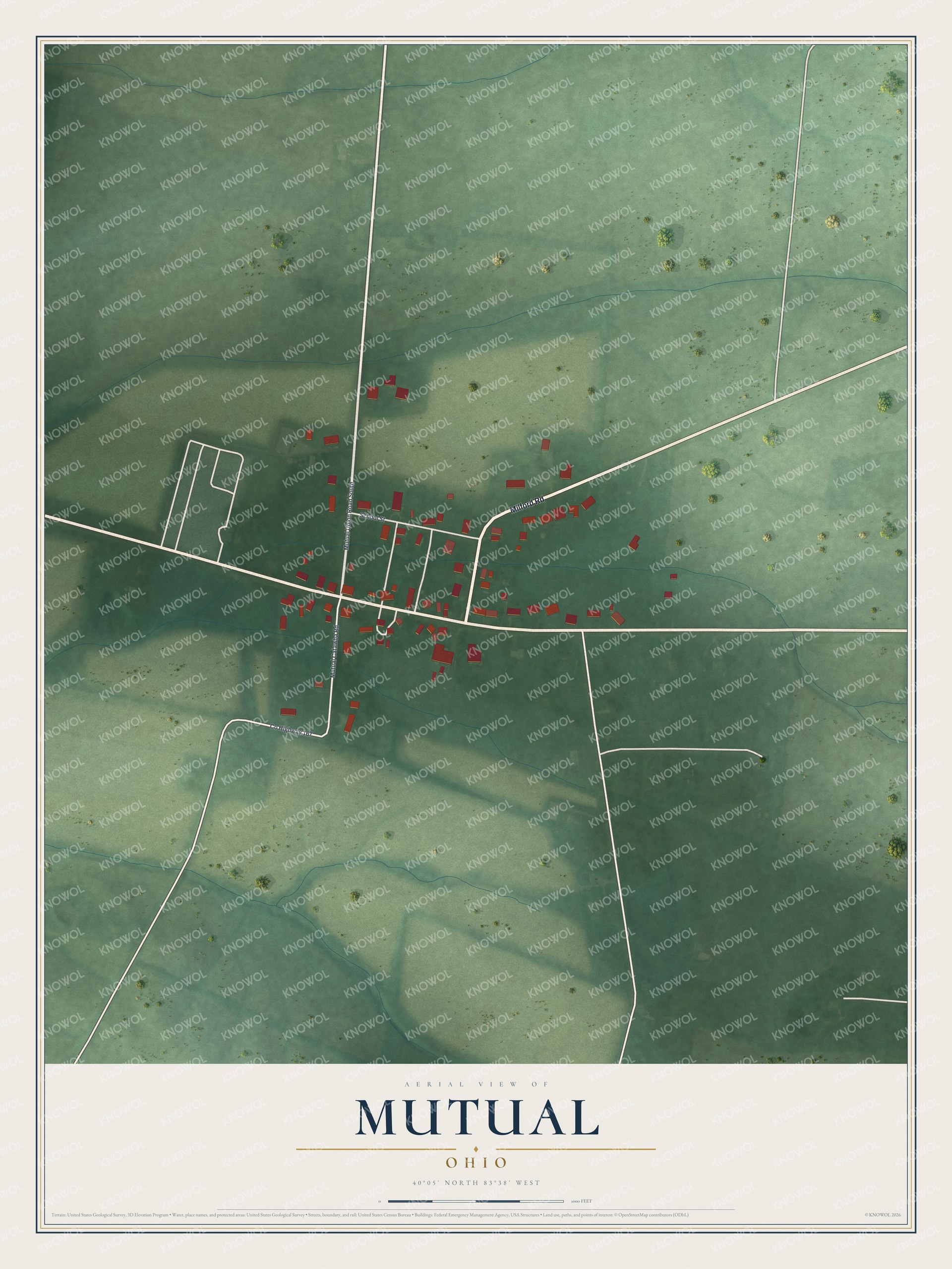 Watermarked full-map preview of Mutual, Ohio