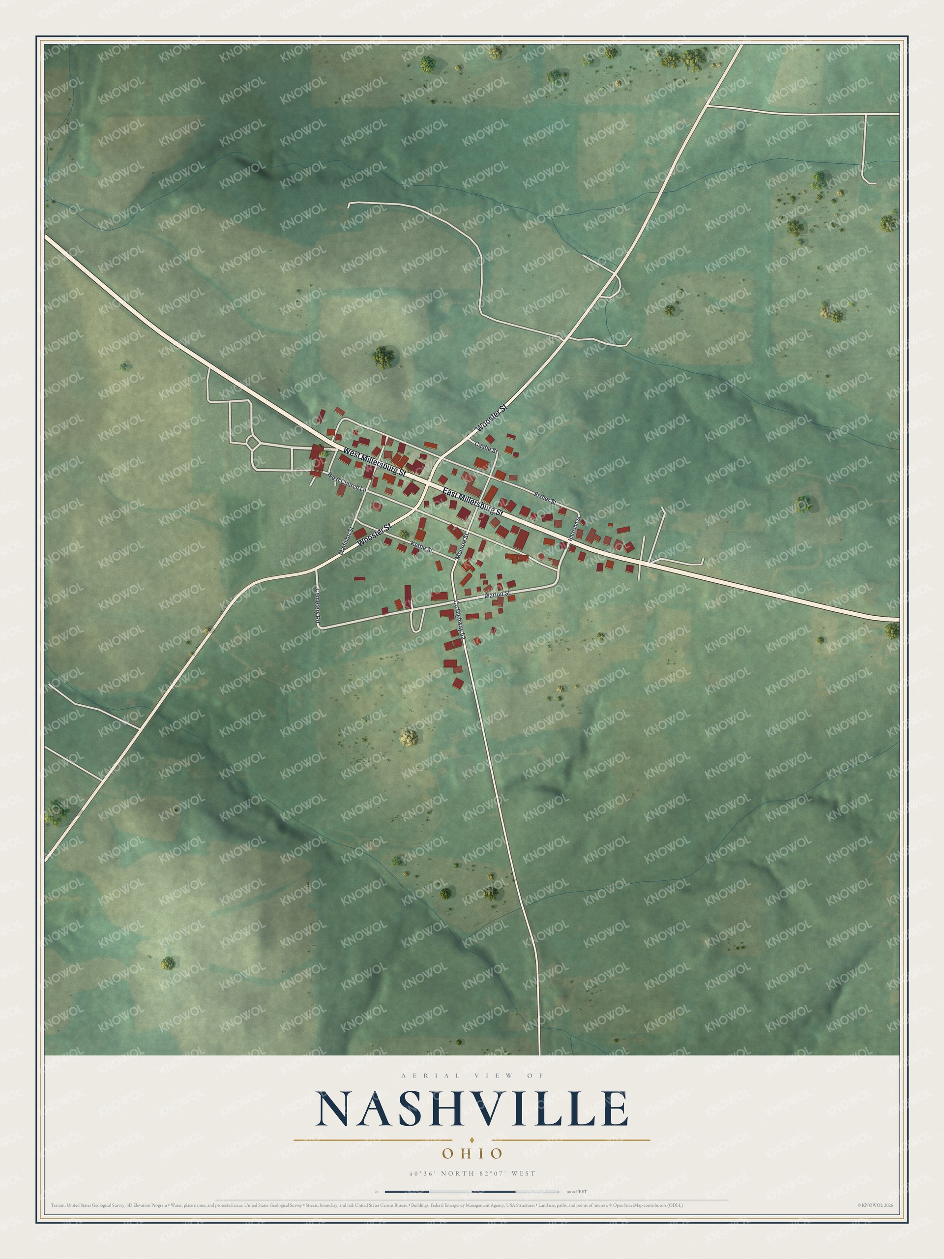 Watermarked full-map preview of Nashville, Ohio