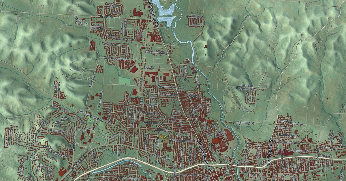 Map of Newark, Ohio in 2026