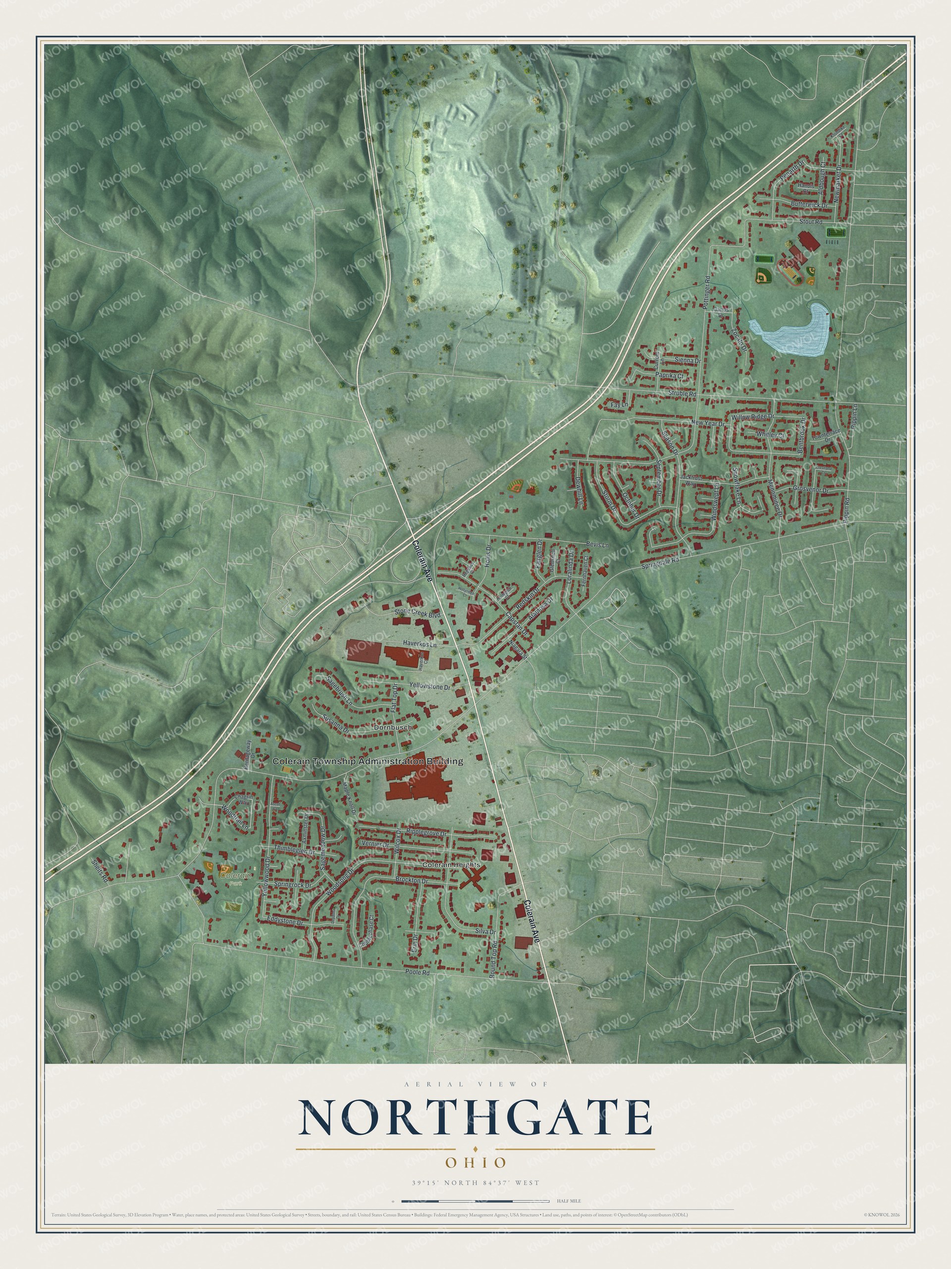Watermarked full-map preview of Northgate, Ohio
