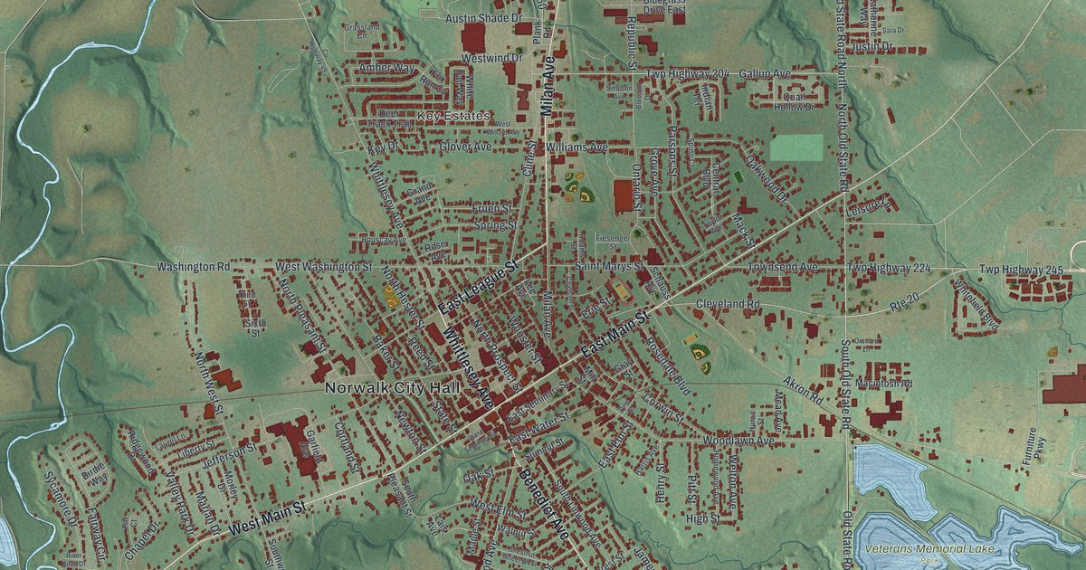 Map of Norwalk, Ohio in 2026