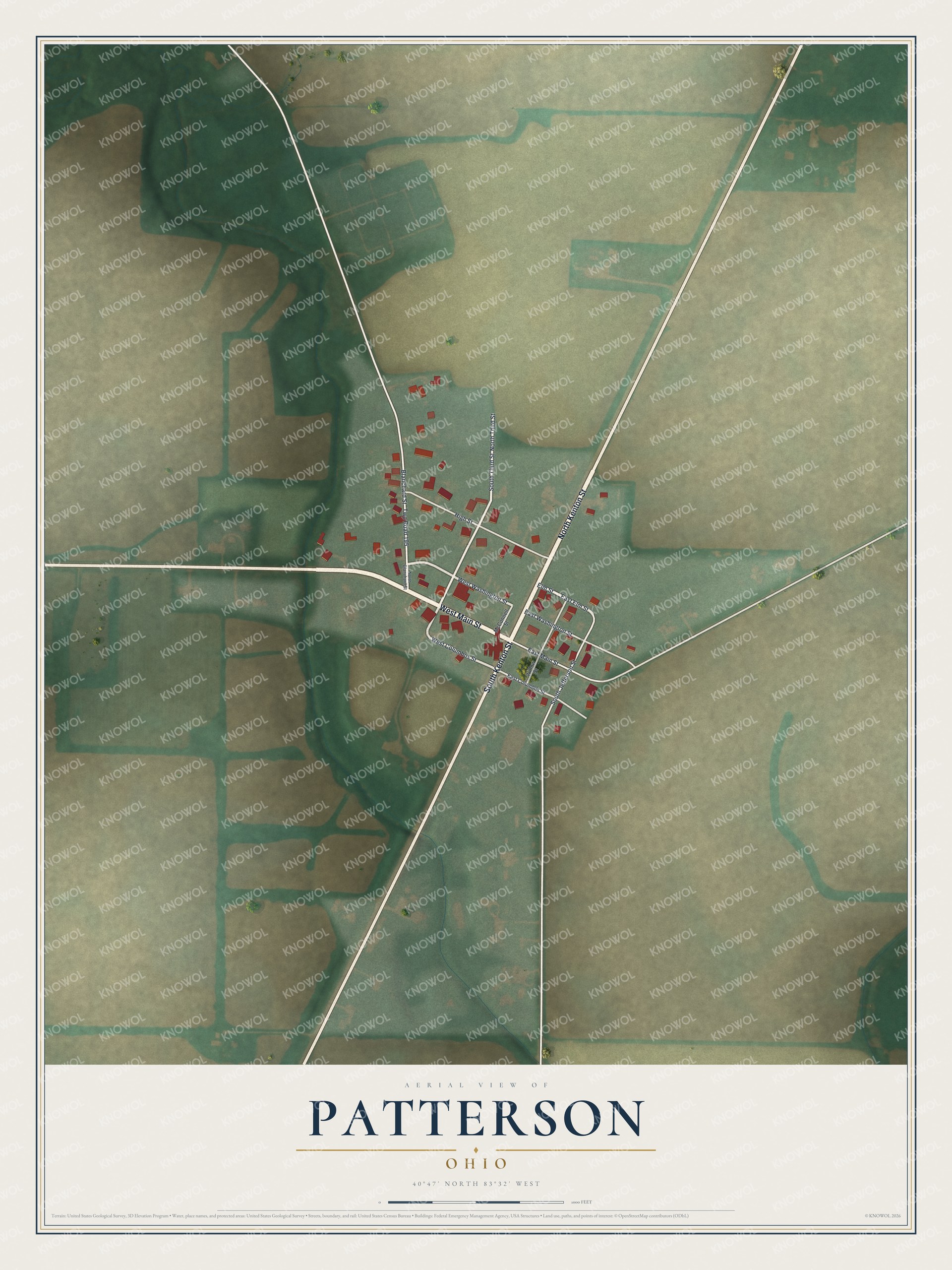 Watermarked full-map preview of Patterson, Ohio