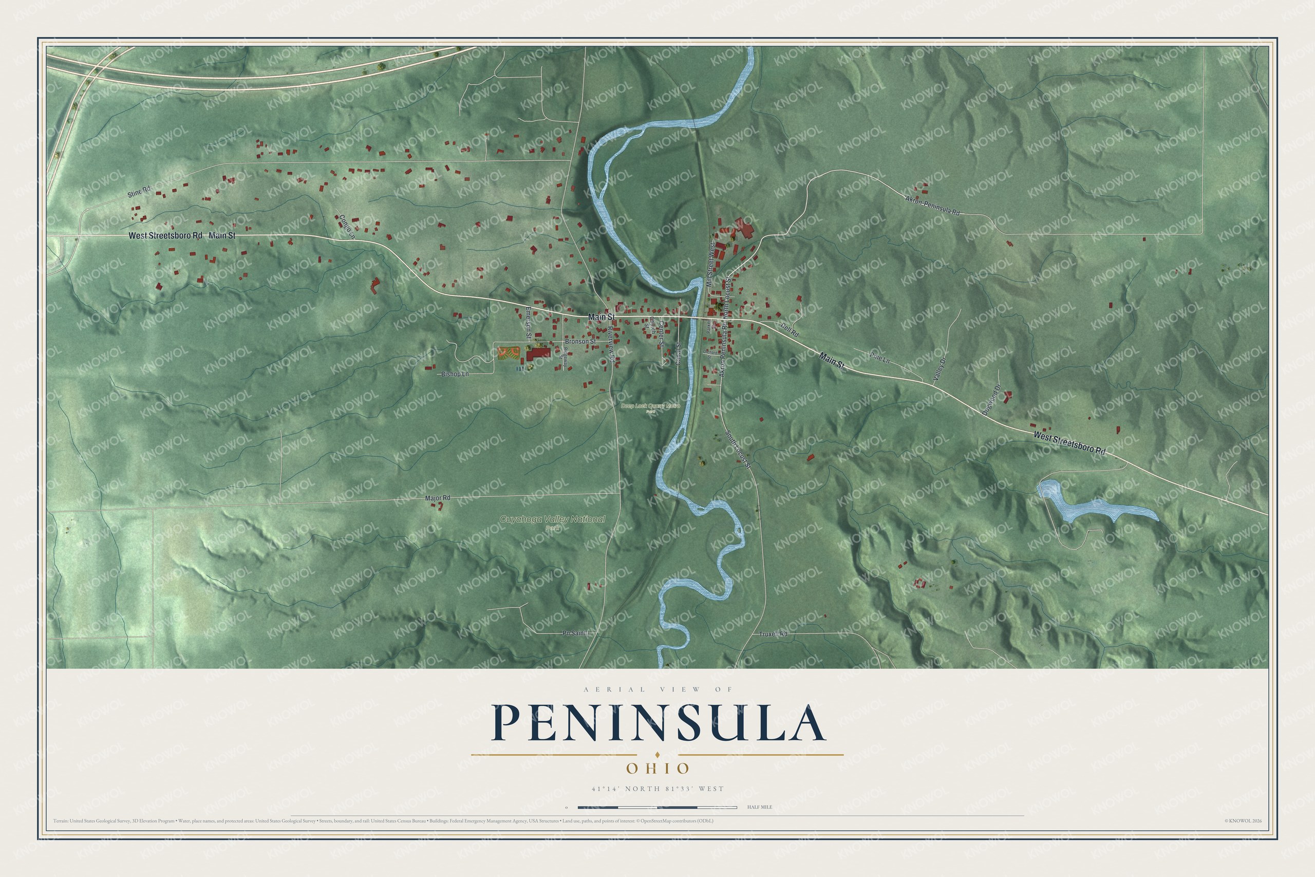 Watermarked full-map preview of Peninsula, Ohio
