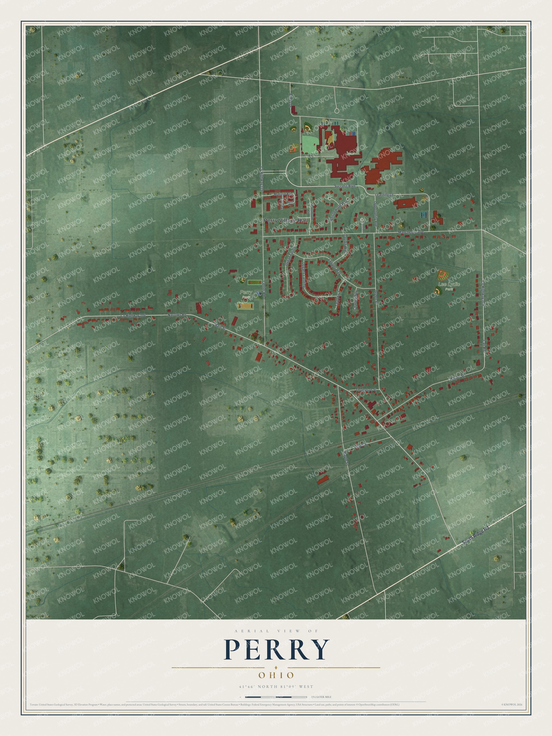 Watermarked full-map preview of Perry, Ohio